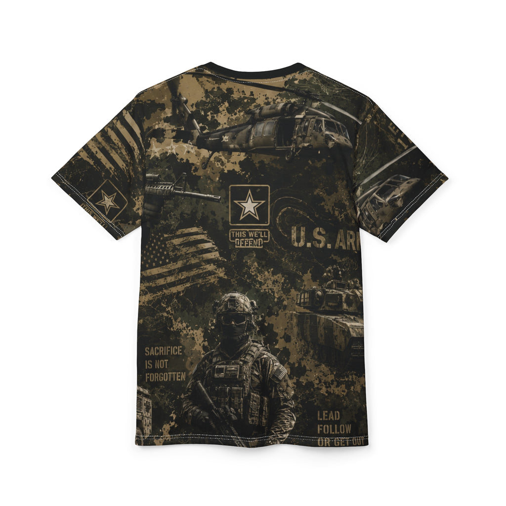 Unisex Cut and Sew Tee (AOP) ARMY