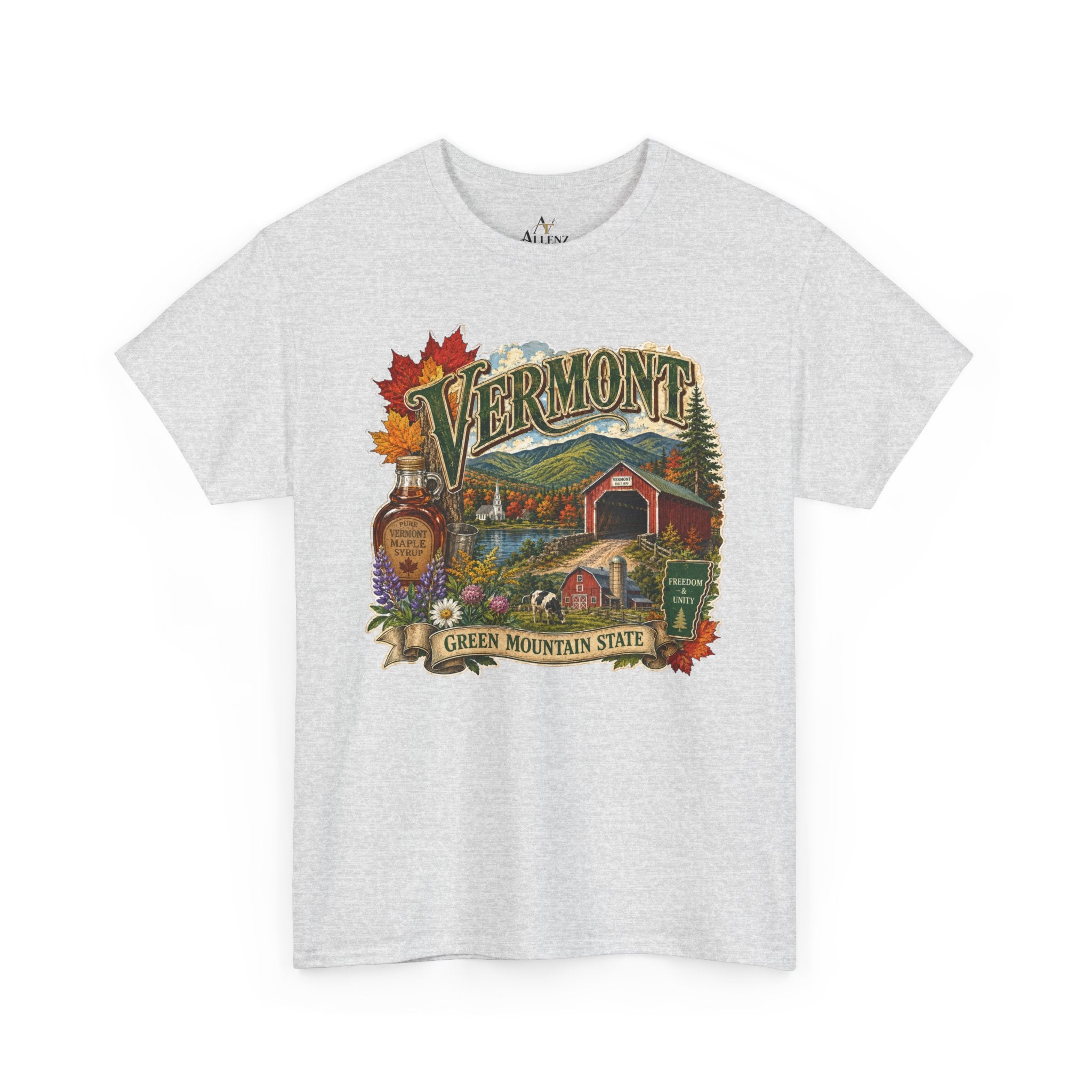 Unisex Heavy Cotton Tee🍁🏔️ Vermont – Beauty of the Green Mountain State 🍁🚜
