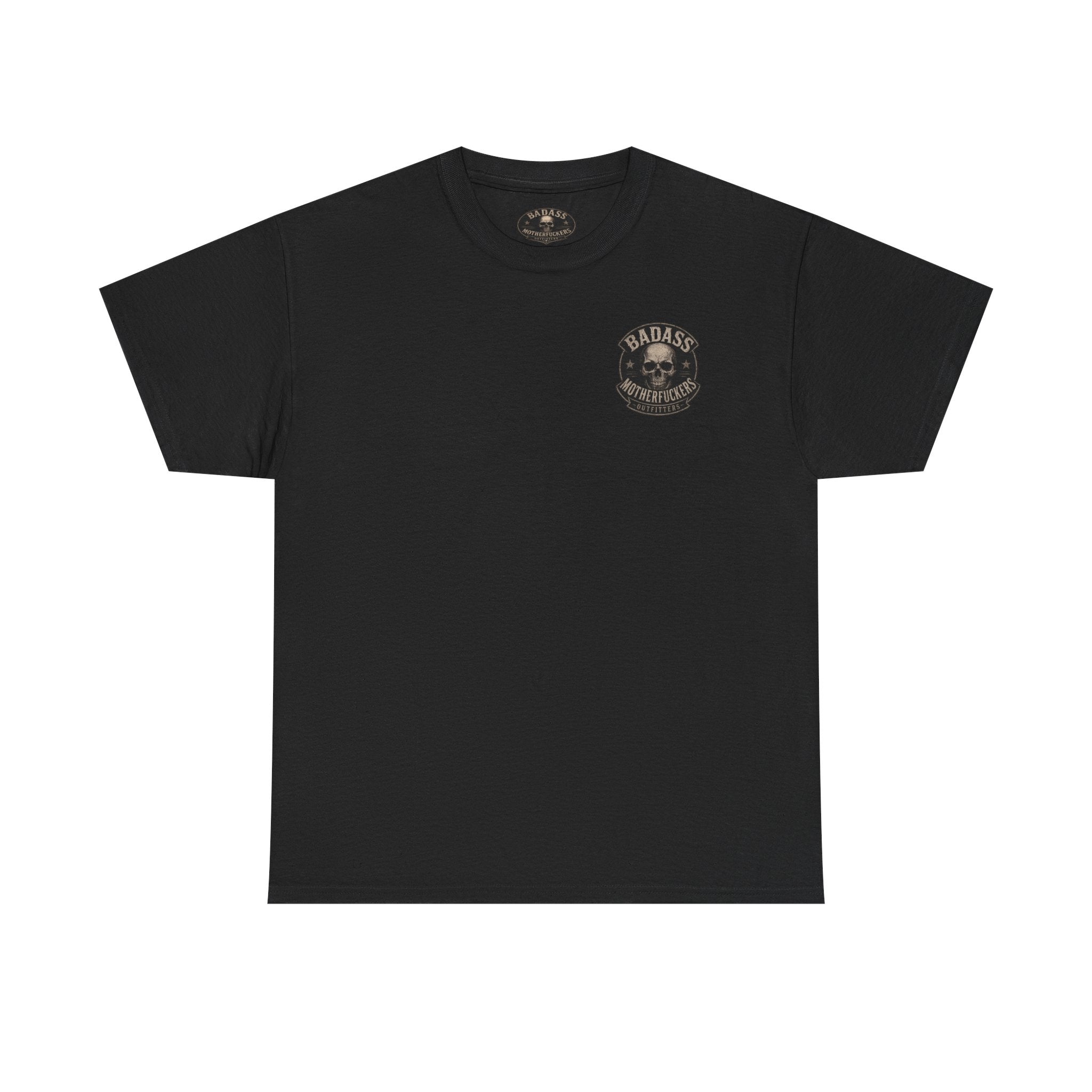 Badass Motherfu.... Skull and boom stick  Unisex Heavy Cotton Tee