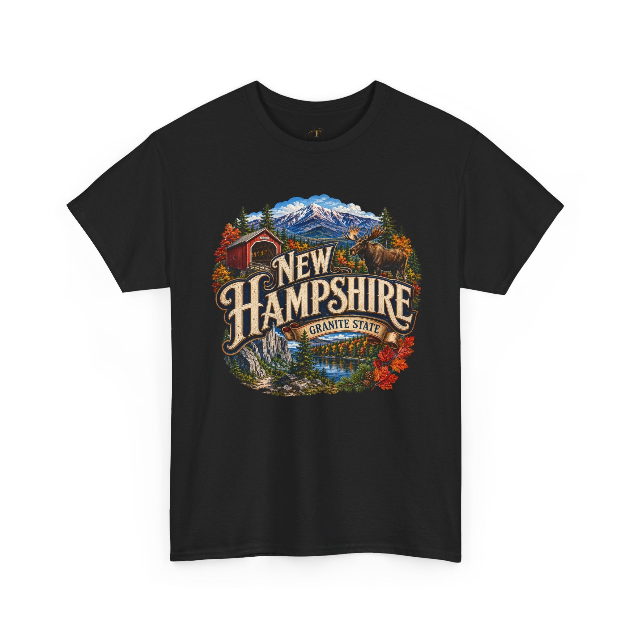 Unisex Heavy Cotton Tee🏔️ New Hampshire – Granite State Adventure and Autumn Beauty 🍁🫎