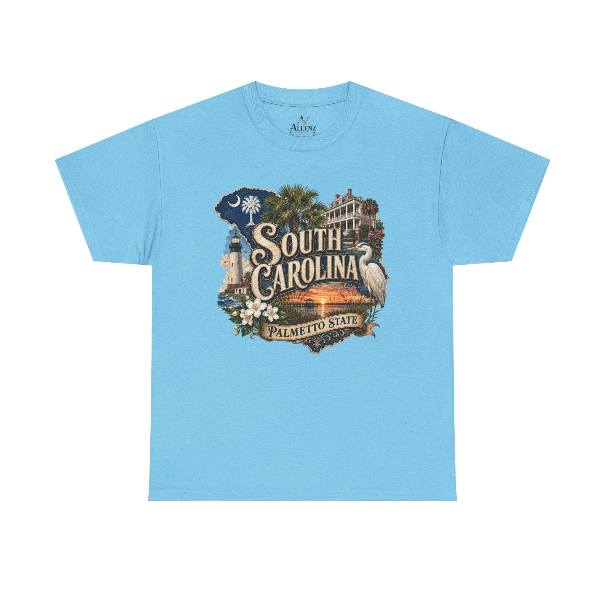 Unisex Heavy Cotton Tee🌴 South Carolina – Timeless Beauty of the Palmetto State 🌅🌊