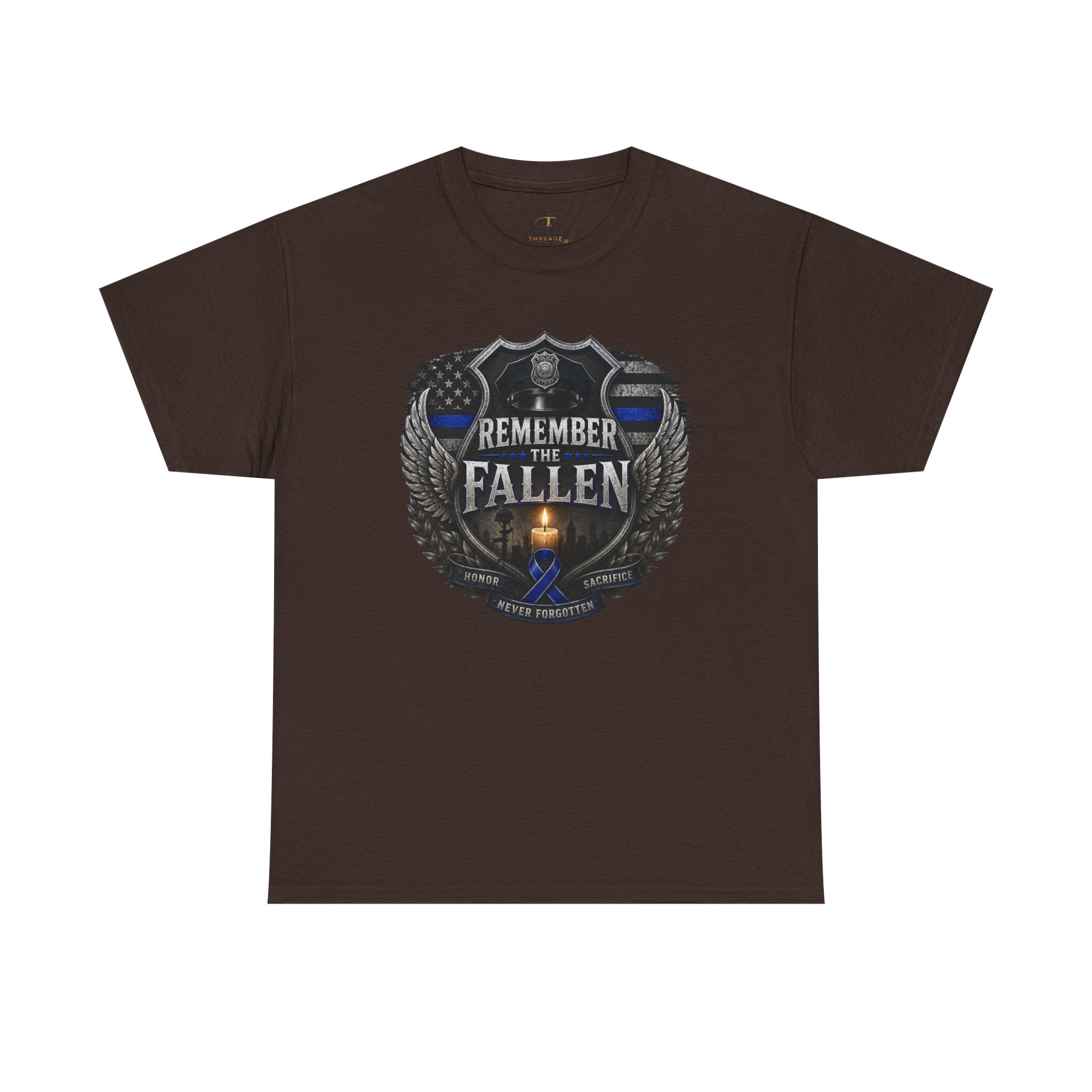Unisex Heavy Cotton Tee Thin blue line remember the Fallen