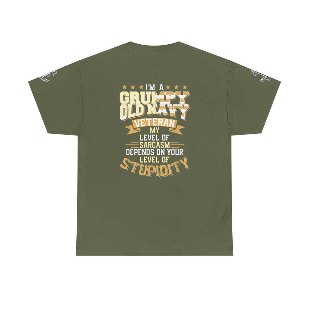 Unisex Heavy Cotton Tee⚓ “I’m A Grumpy Old Navy Veteran” Funny Veteran Shirt ⚓