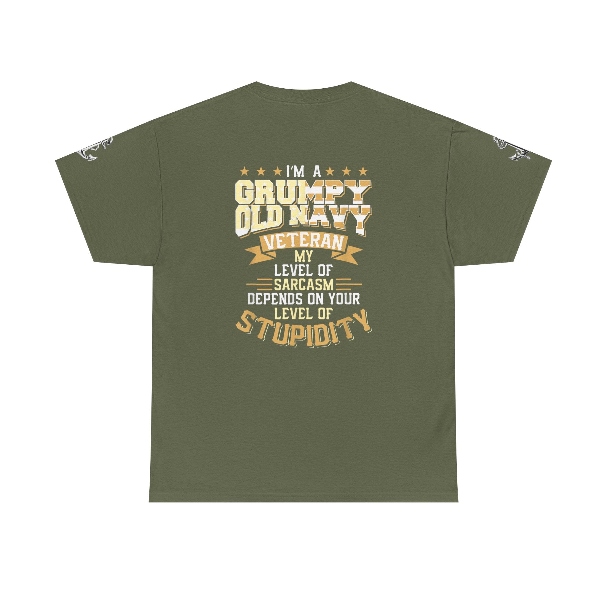 Unisex Heavy Cotton Tee⚓ “I’m A Grumpy Old Navy Veteran” Funny Veteran Shirt ⚓
