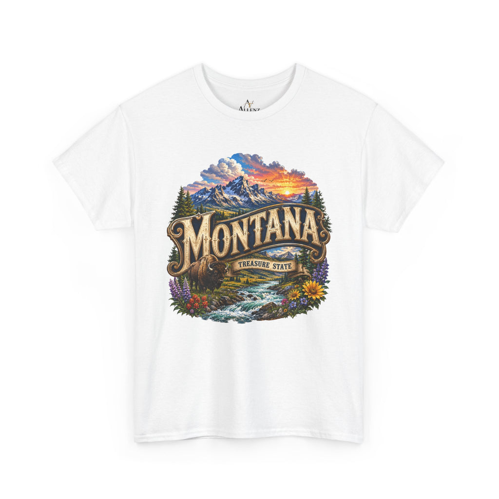 Unisex Heavy Cotton Tee🏔️ Montana – Big Sky Beauty and Wild Frontier Spirit 🏔️