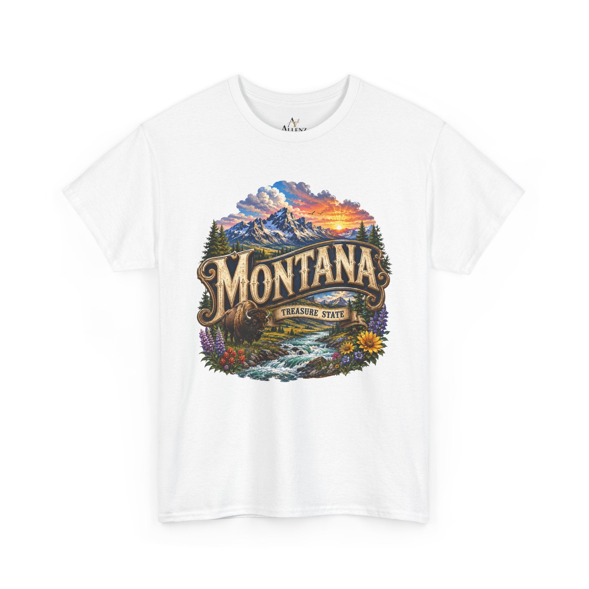 Unisex Heavy Cotton Tee🏔️ Montana – Big Sky Beauty and Wild Frontier Spirit 🏔️