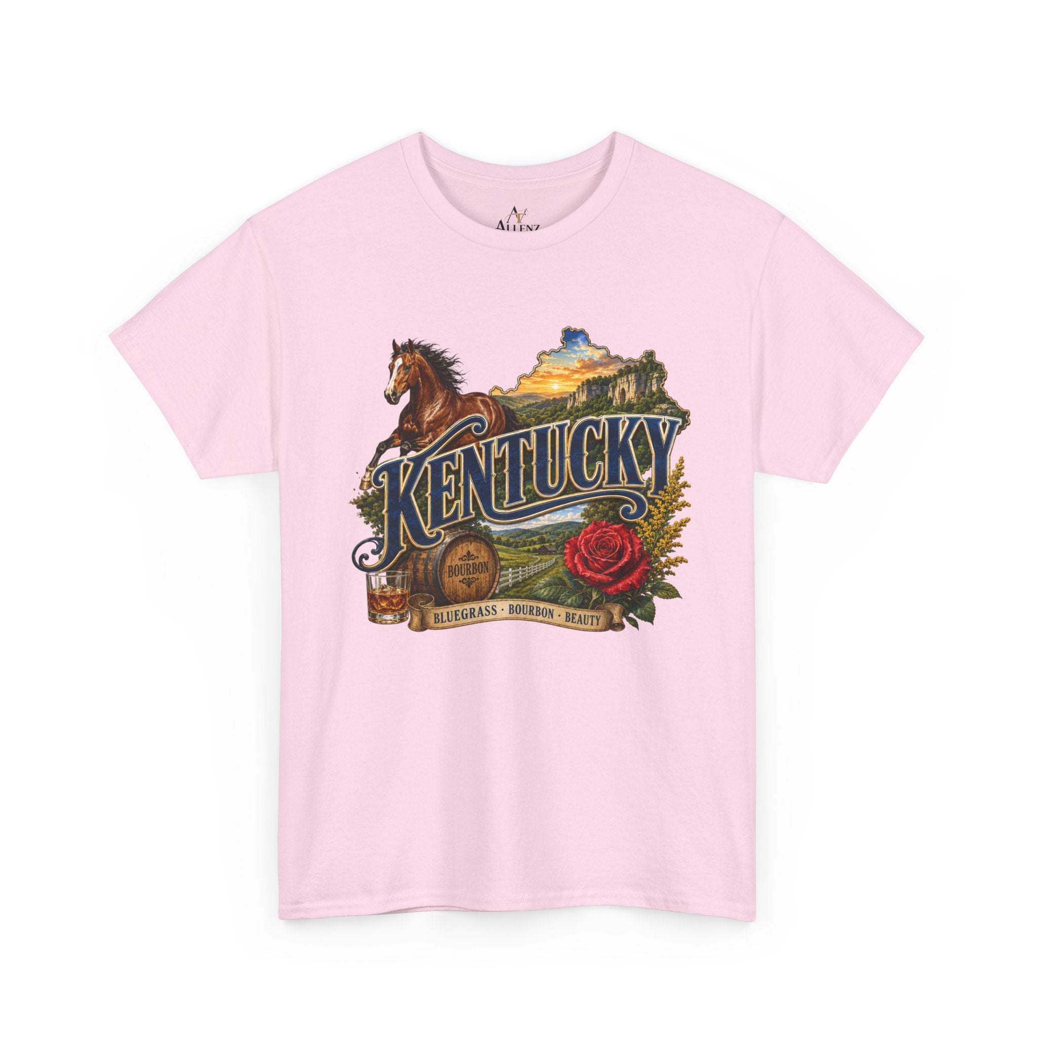 Unisex Heavy Cotton Tee 🐎 Kentucky – Bluegrass, Bourbon and Southern Beauty 🐎