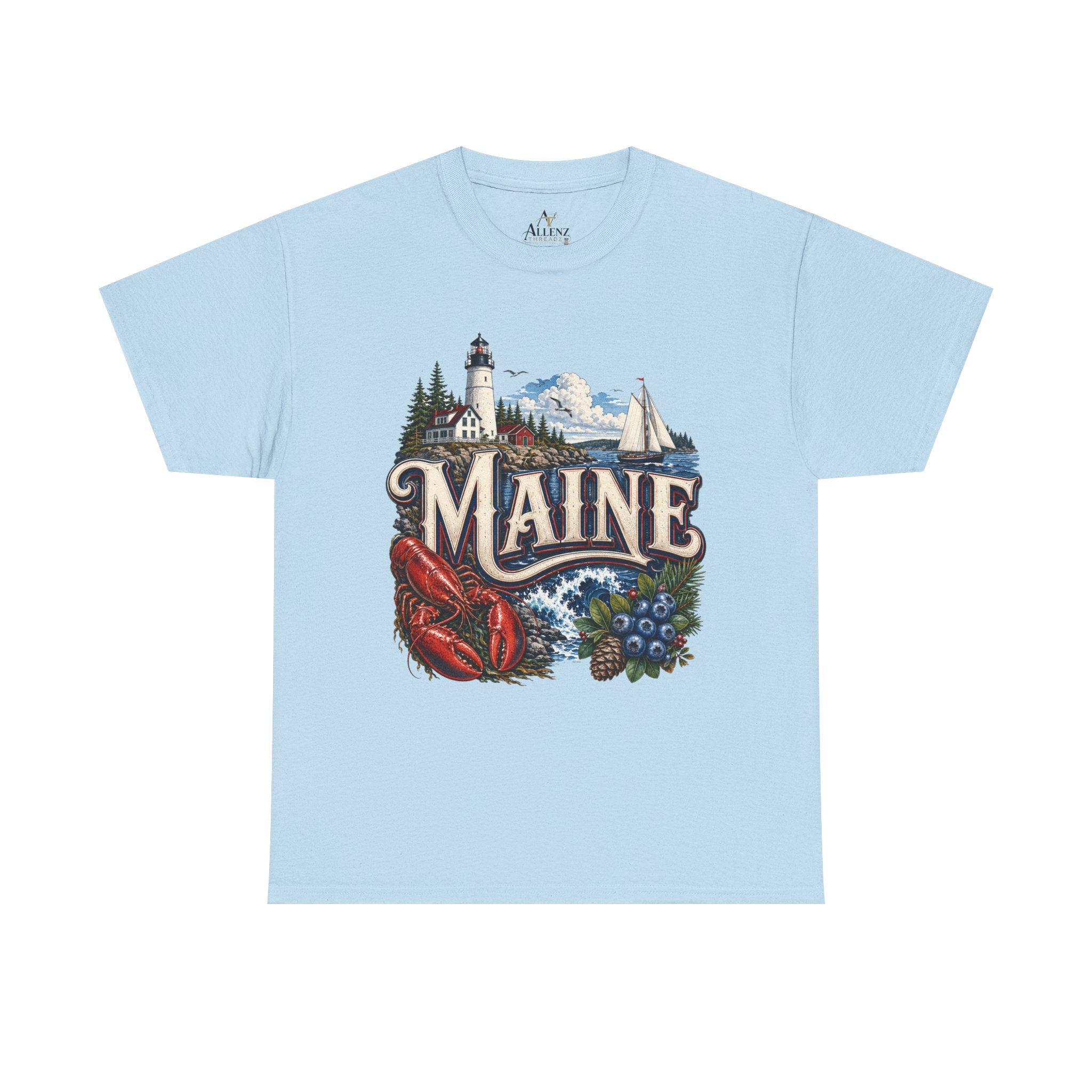 Unisex Heavy Cotton Tee 🦞 Maine – Coastal Beauty and New England Charm 🦞