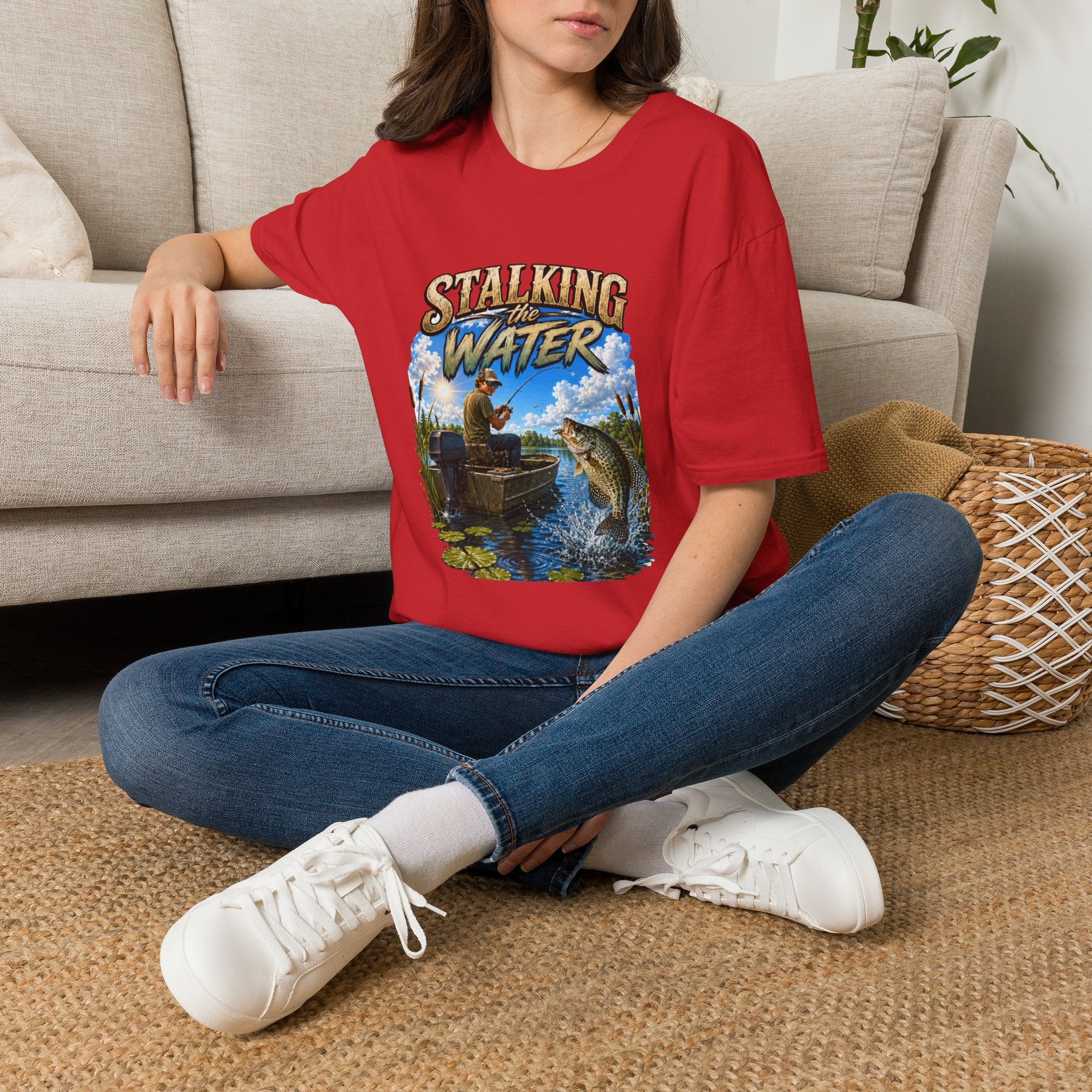 Stalking The Water Fishing Unisex Softstyle T-Shirt