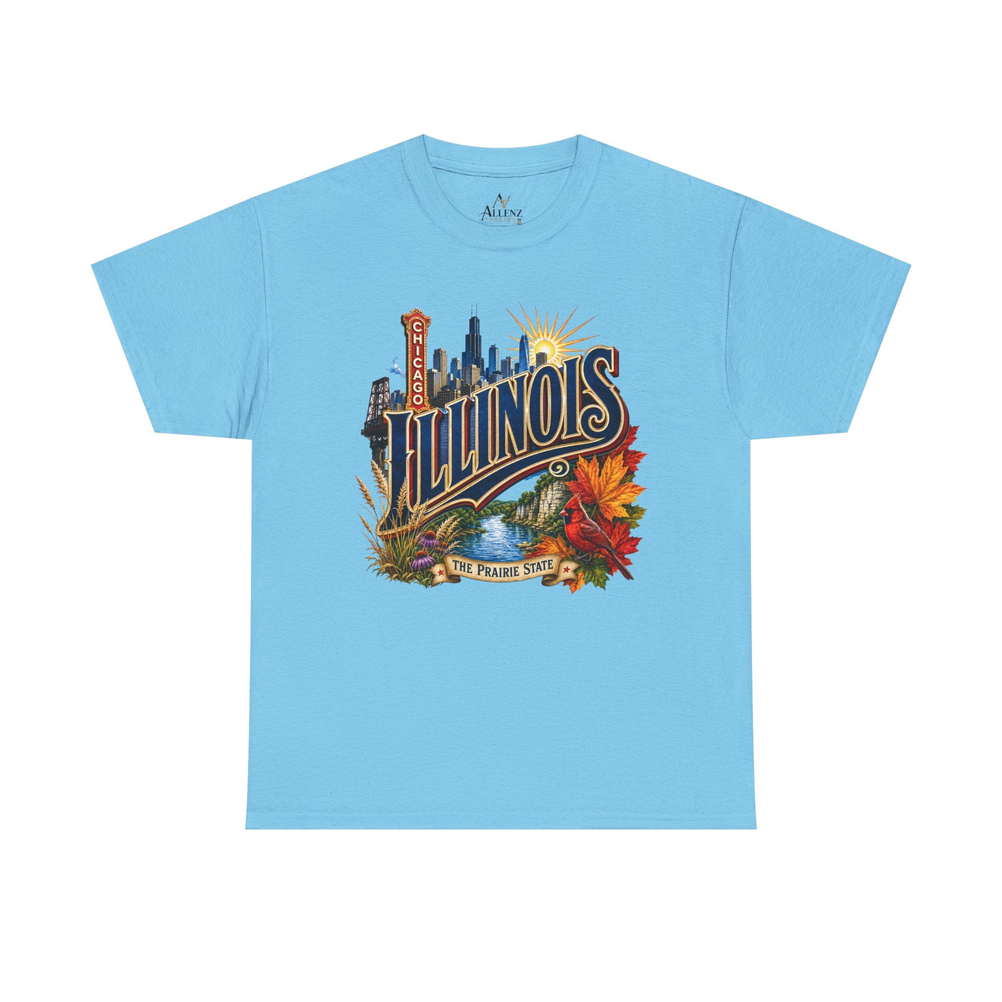 Unisex Heavy Cotton Tee 🌆 Illinois – Big City Energy and Prairie State Pride 🌆