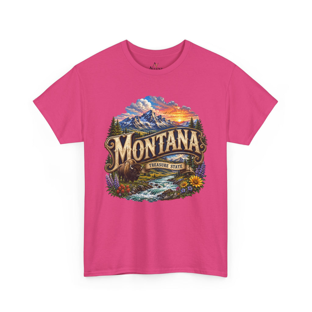Unisex Heavy Cotton Tee🏔️ Montana – Big Sky Beauty and Wild Frontier Spirit 🏔️