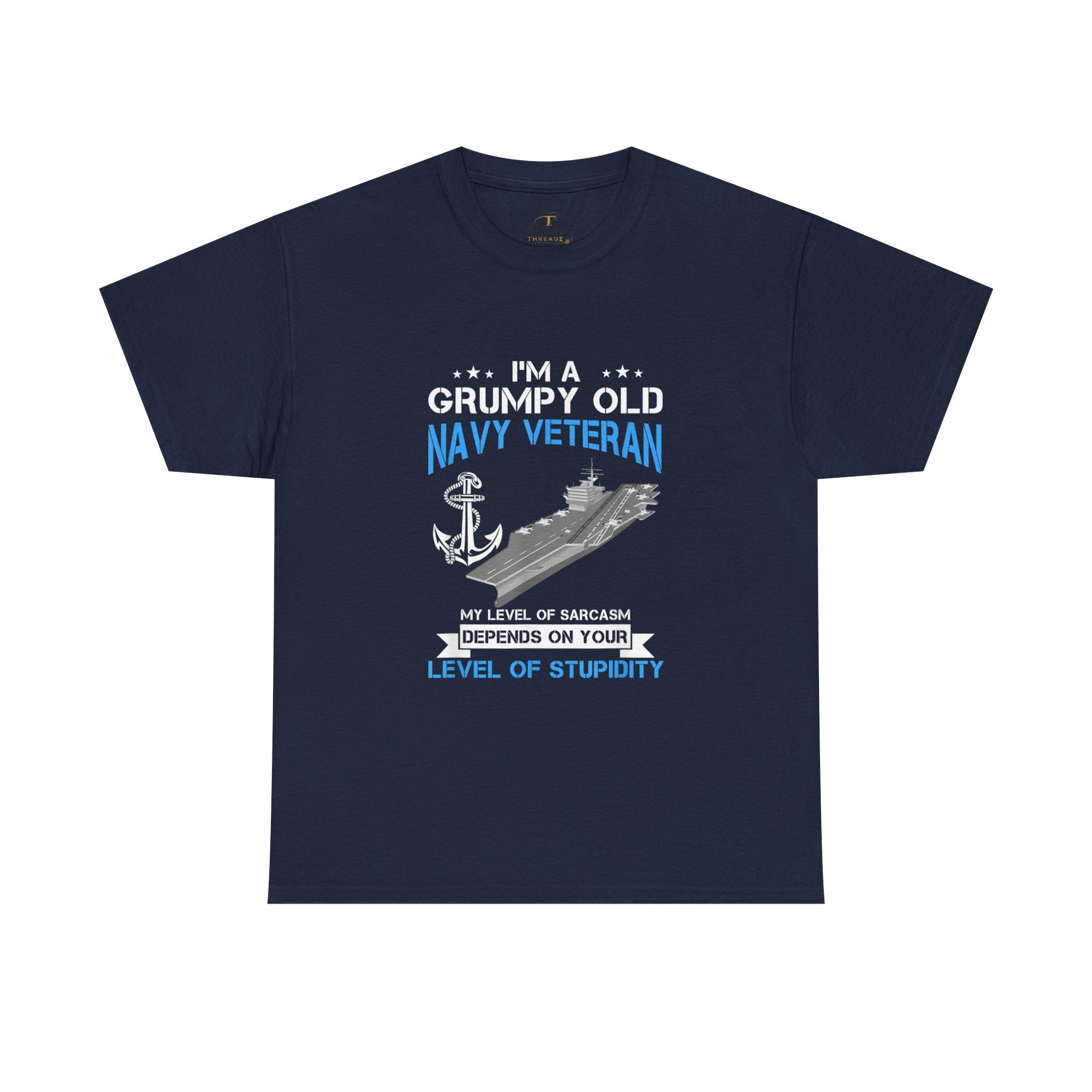 Unisex Heavy Cotton Tee⚓ “I’m A Grumpy Old Navy Veteran” Funny Veteran T-Shirt ⚓