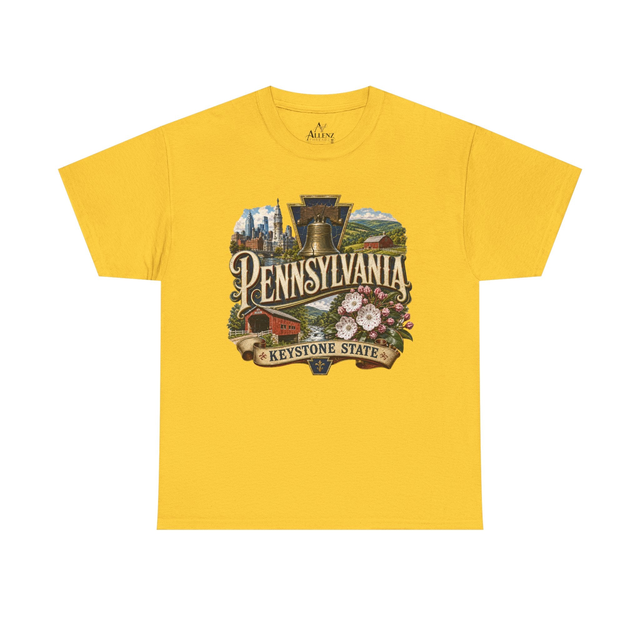 Unisex Heavy Cotton Tee🛎️ Pennsylvania – Pride of the Keystone State 🌄