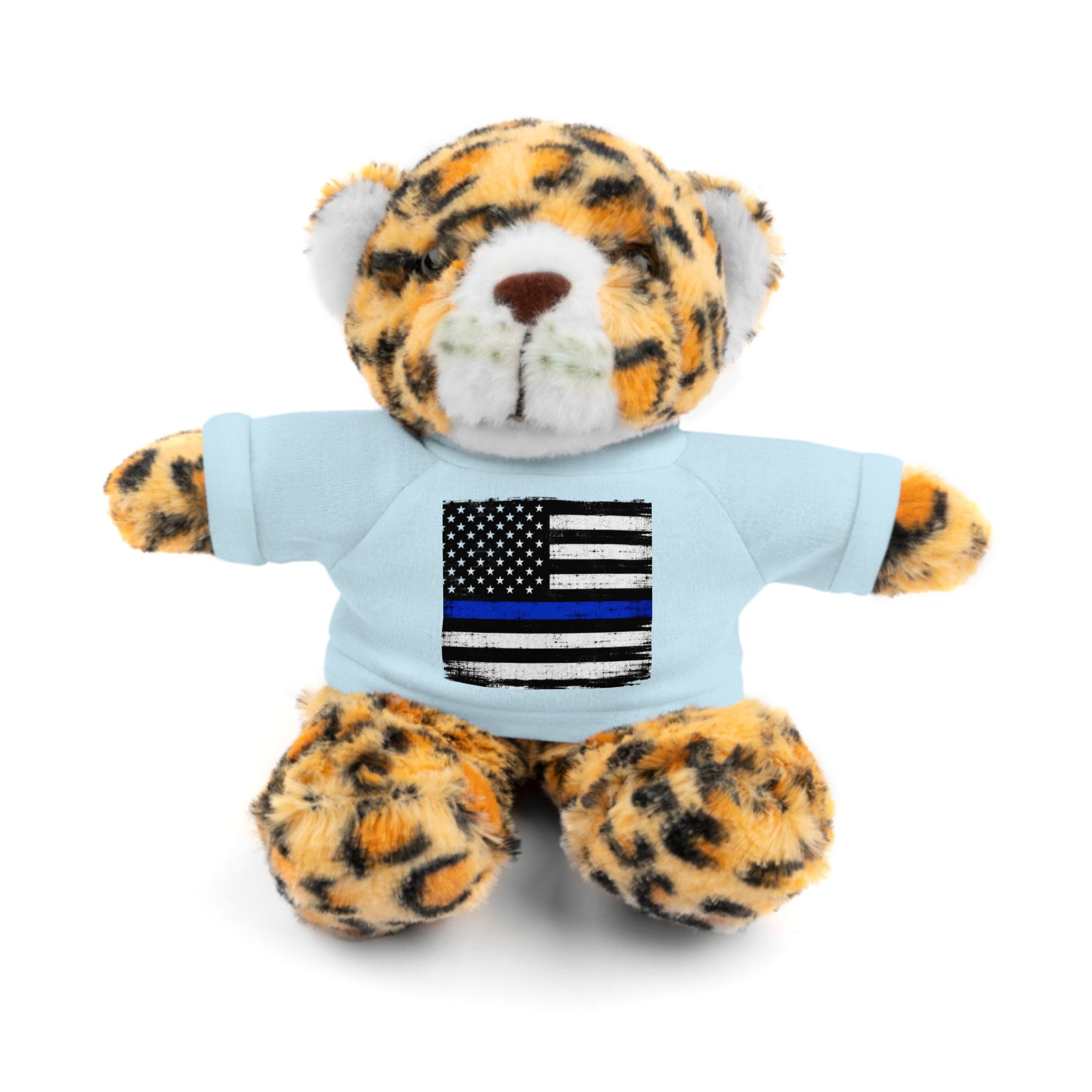 Kids Stuffed Animal with Thin Blue line flag Tee