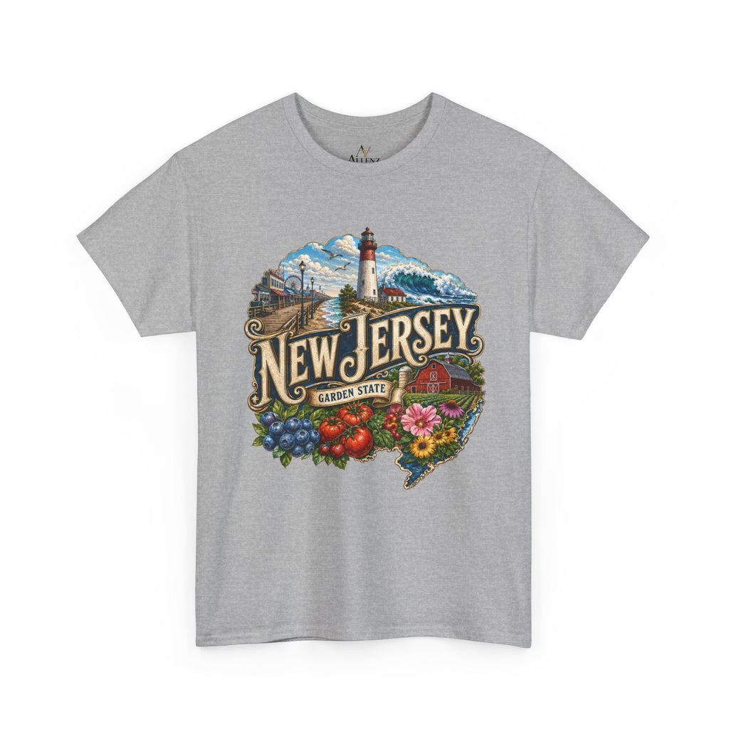 Unisex Heavy Cotton Tee🌊 New Jersey – Coastal Charm and Garden State Pride 🍅🫐