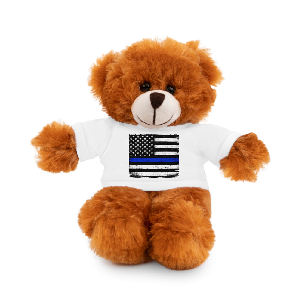 Kids Stuffed Animal with Thin Blue line flag Tee