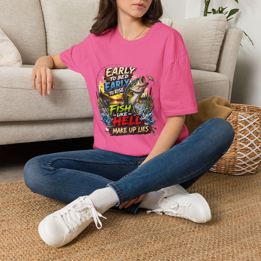Early To Bed Fishing Unisex Softstyle T-Shirt
