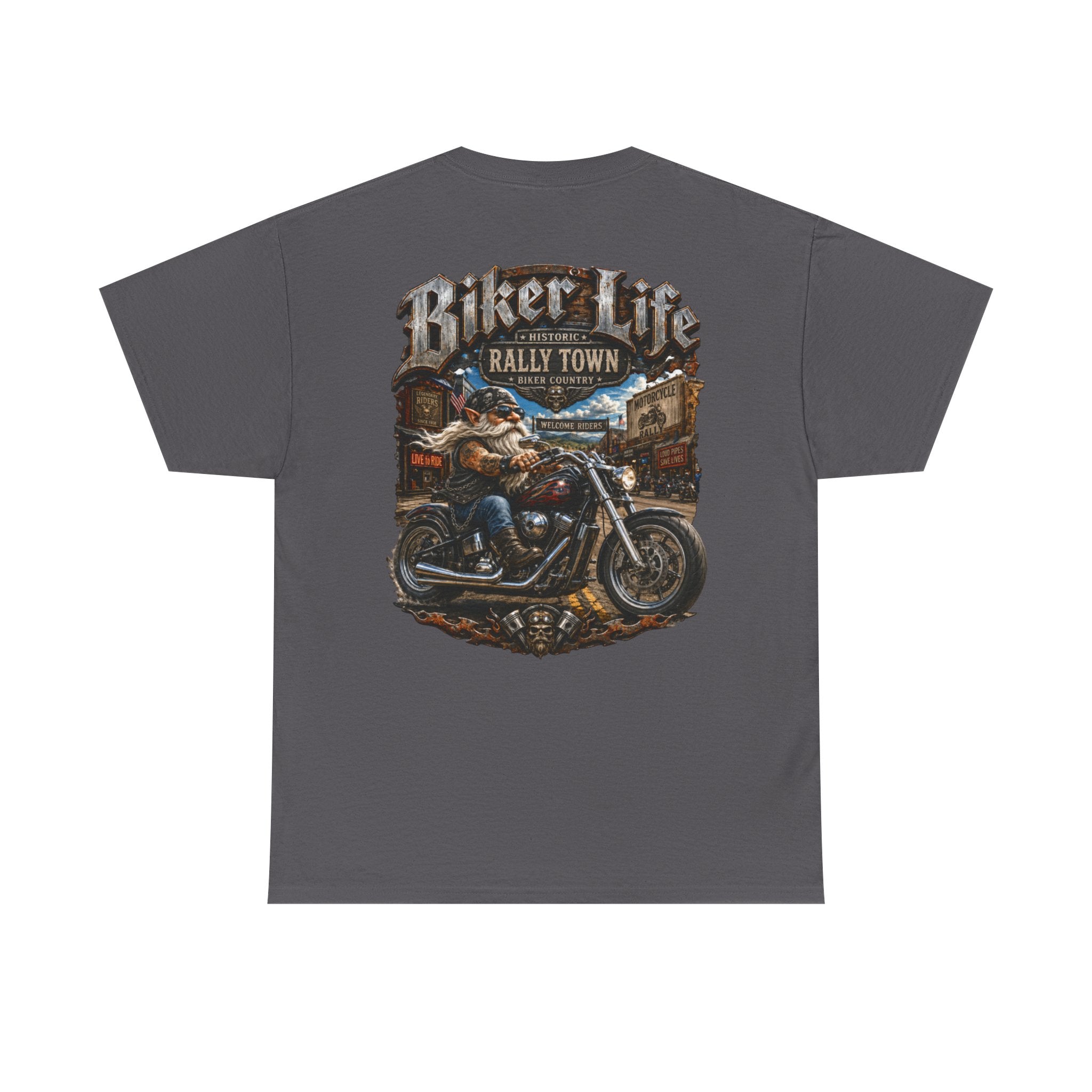 Gnome Biker Life Unisex Heavy Cotton Tee