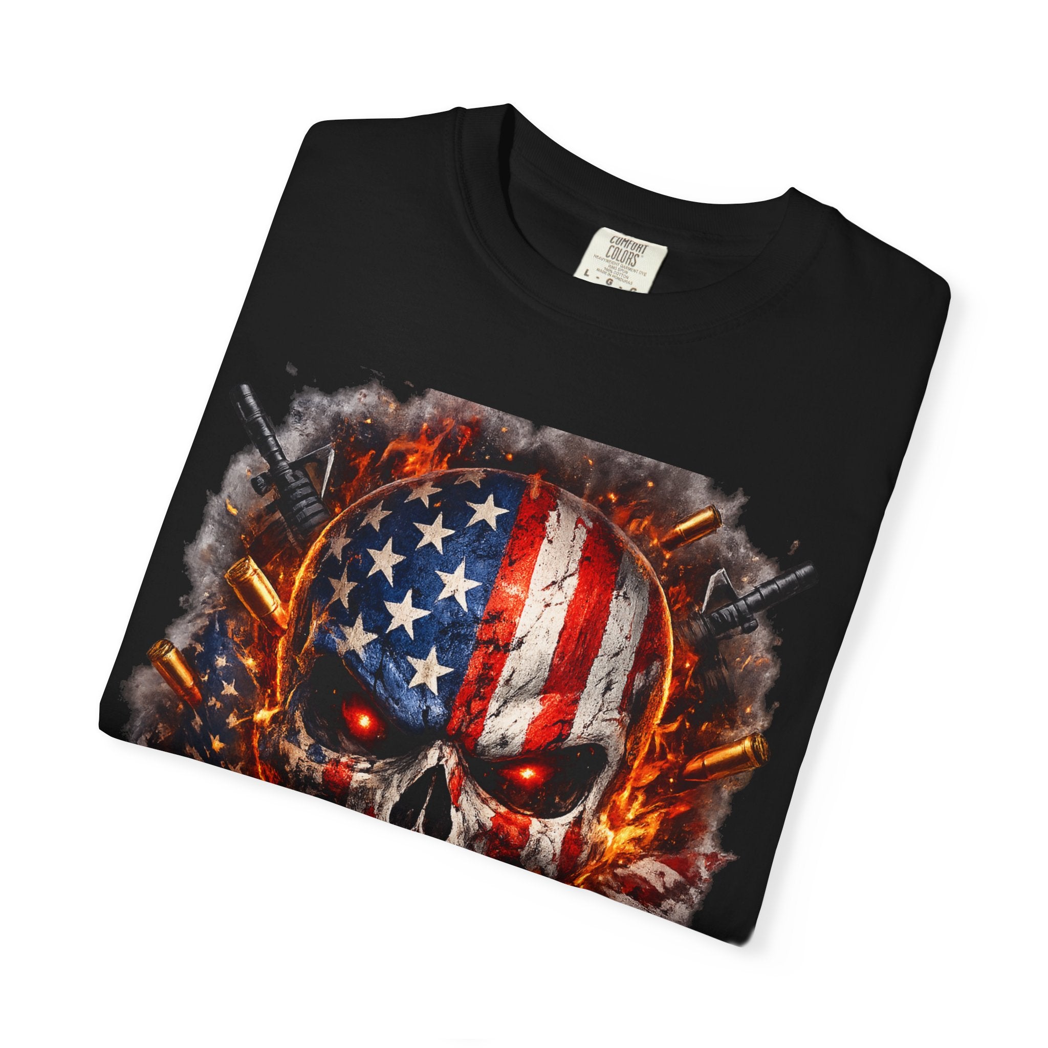 American Flag Skull 'Savage' Graphic T-Shirt