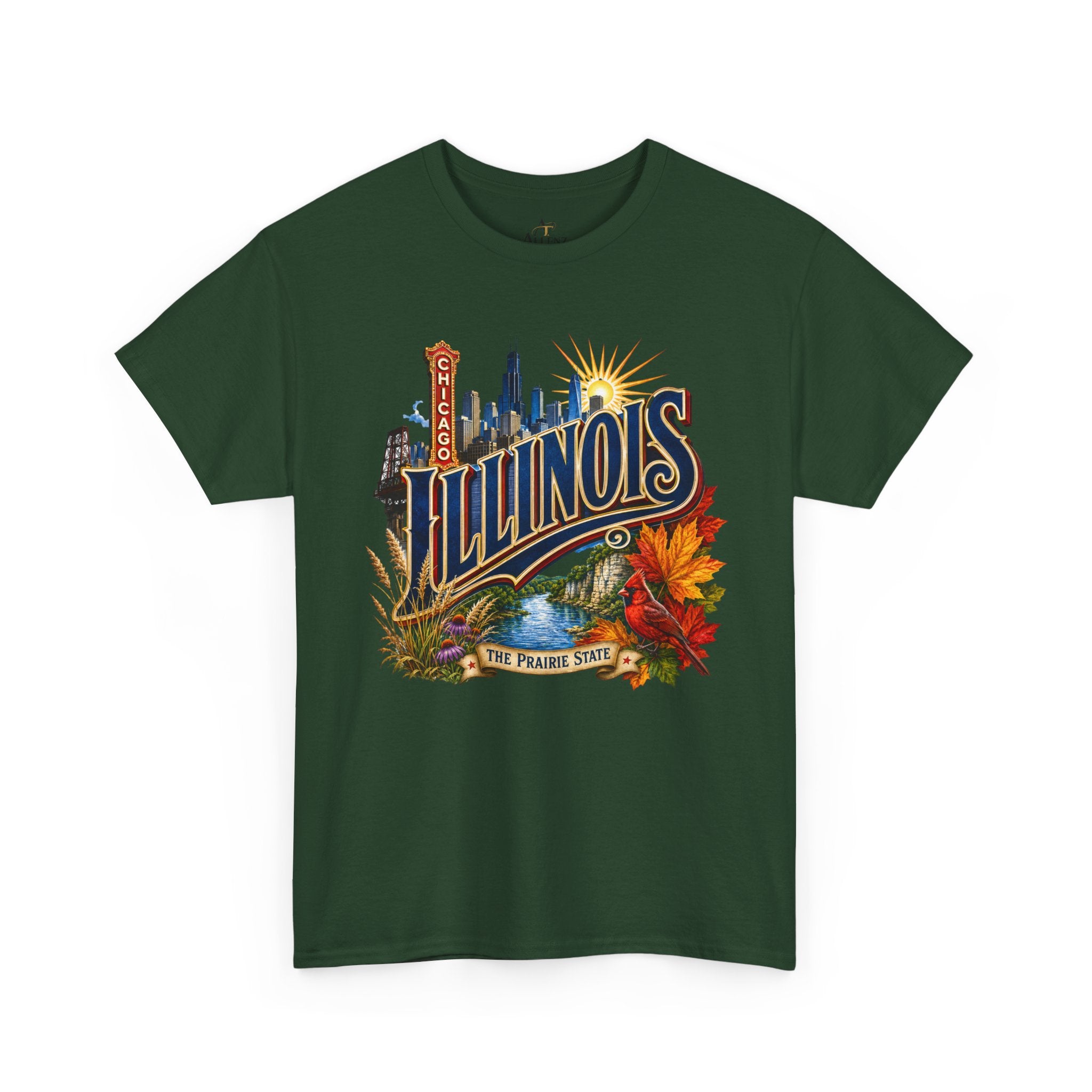 Unisex Heavy Cotton Tee 🌆 Illinois – Big City Energy and Prairie State Pride 🌆