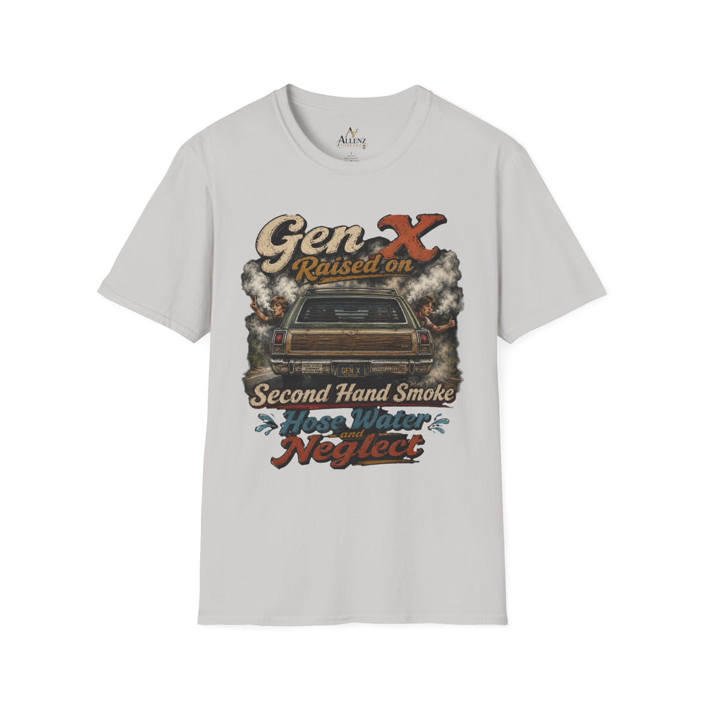 Gen X T-Shirt — "Raised on Secondhand Smoke, Hose Water, Neglect" Retro Car Vintage Tee