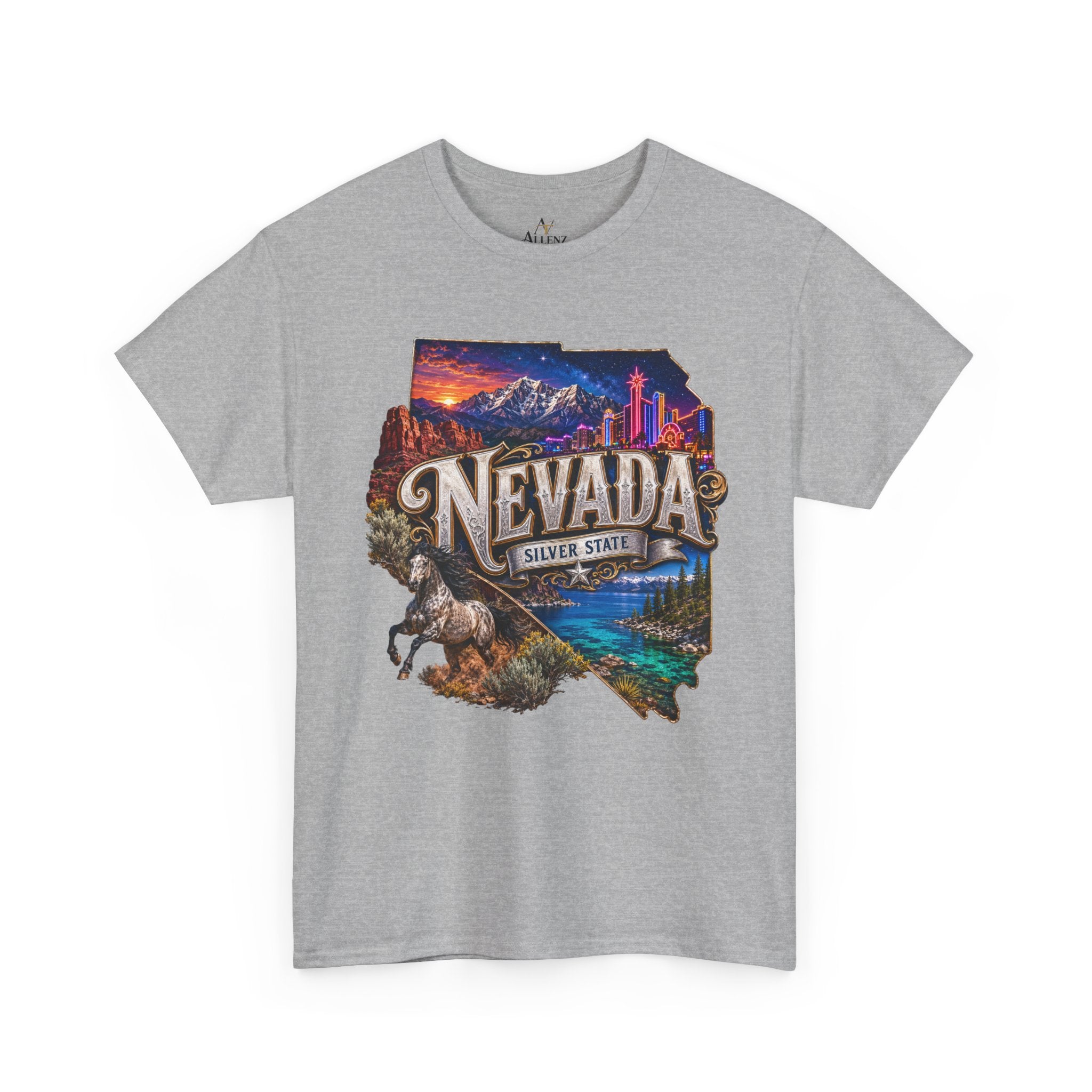 Unisex Heavy Cotton Tee🎰 Nevada – Desert Nights and Silver State Lights 🌵✨