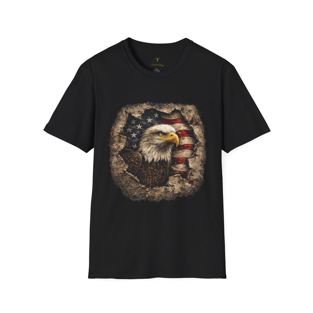 Patriotic Eagle T-Shirt — American Flag Bald Eagle Graphic