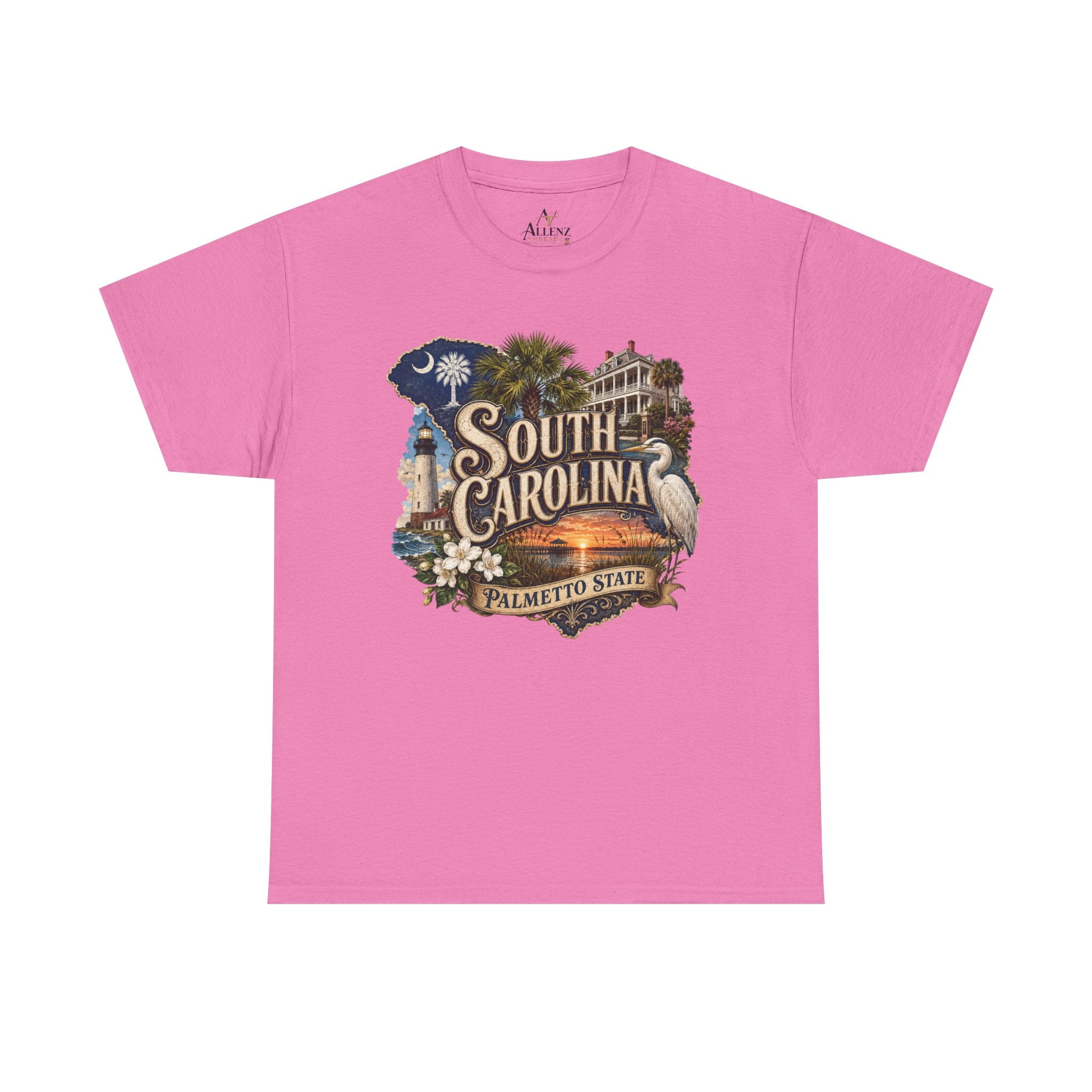 Unisex Heavy Cotton Tee🌴 South Carolina – Timeless Beauty of the Palmetto State 🌅🌊