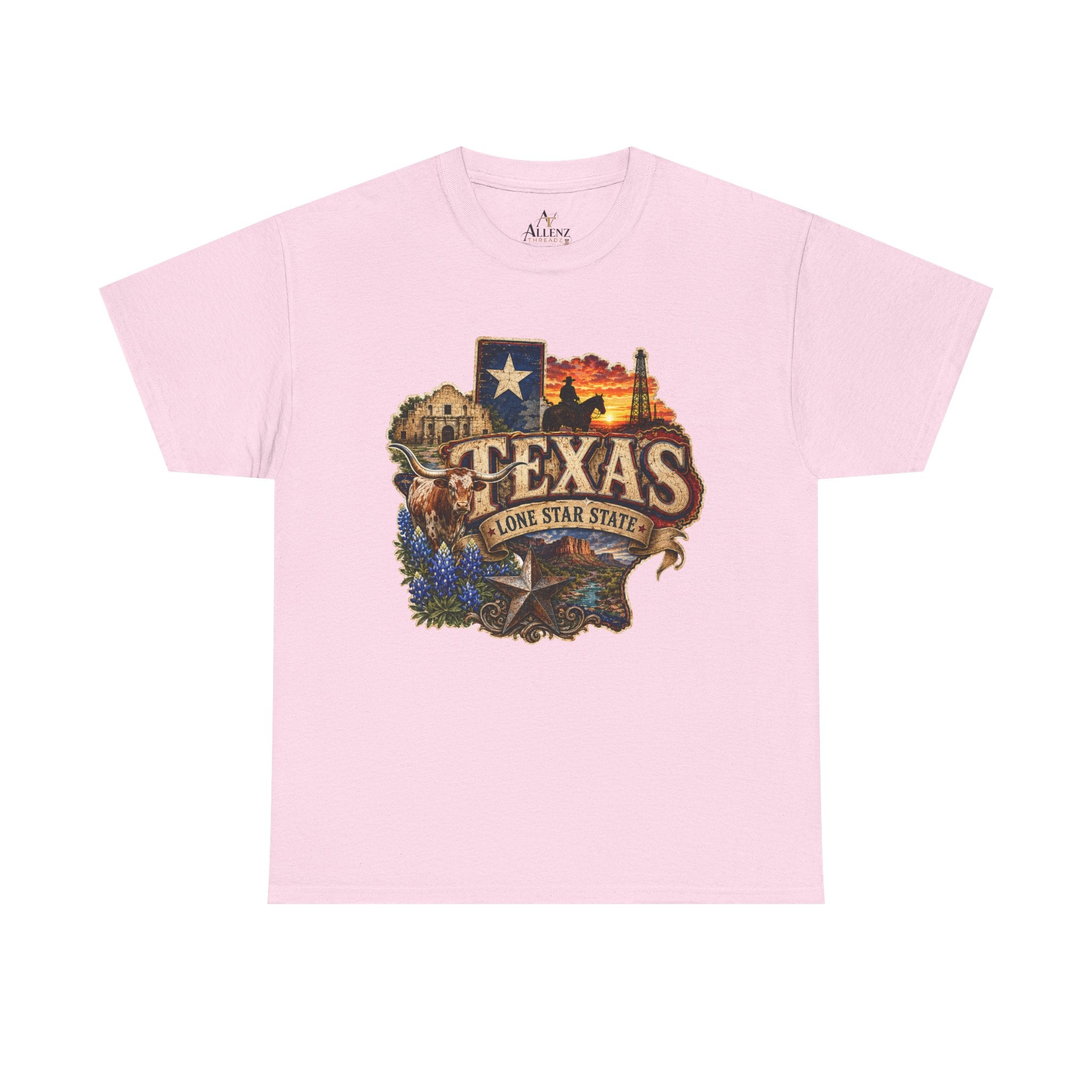 Unisex Heavy Cotton Tee⭐🤠 Texas – Pride of the Lone Star State 🌵🐂
