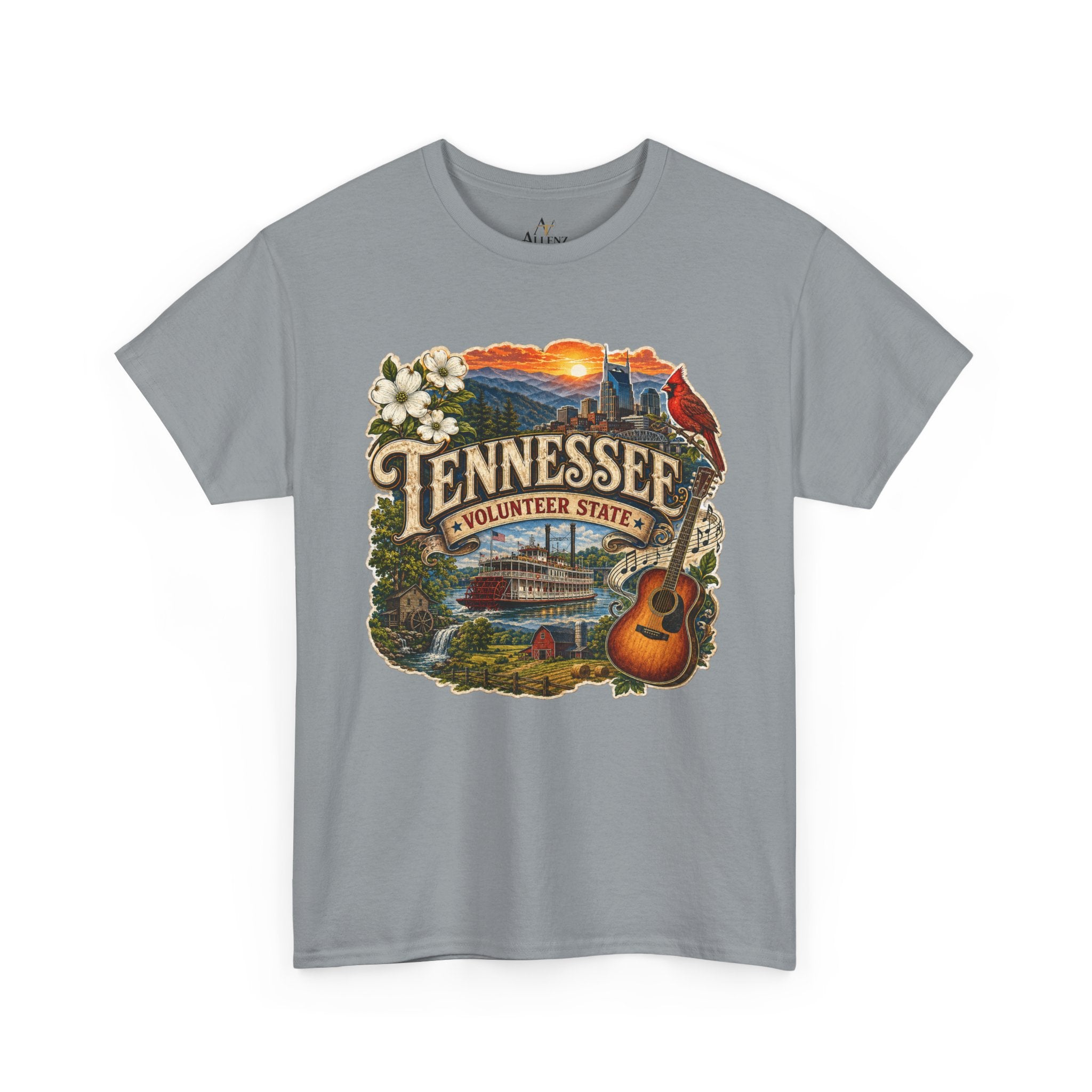 Unisex Heavy Cotton Tee🎸 Tennessee – Heart of the Volunteer State 🌄🎶