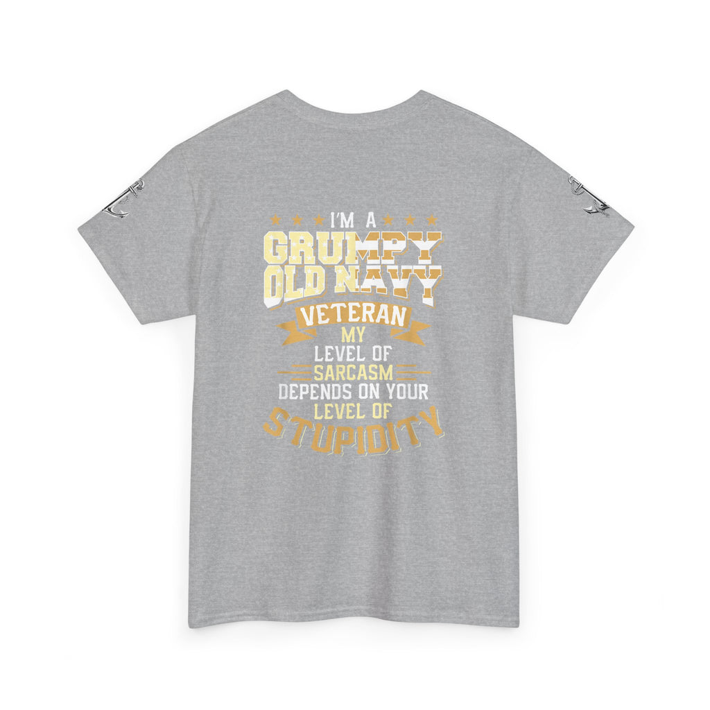 Unisex Heavy Cotton Tee⚓ “I’m A Grumpy Old Navy Veteran” Funny Veteran Shirt ⚓