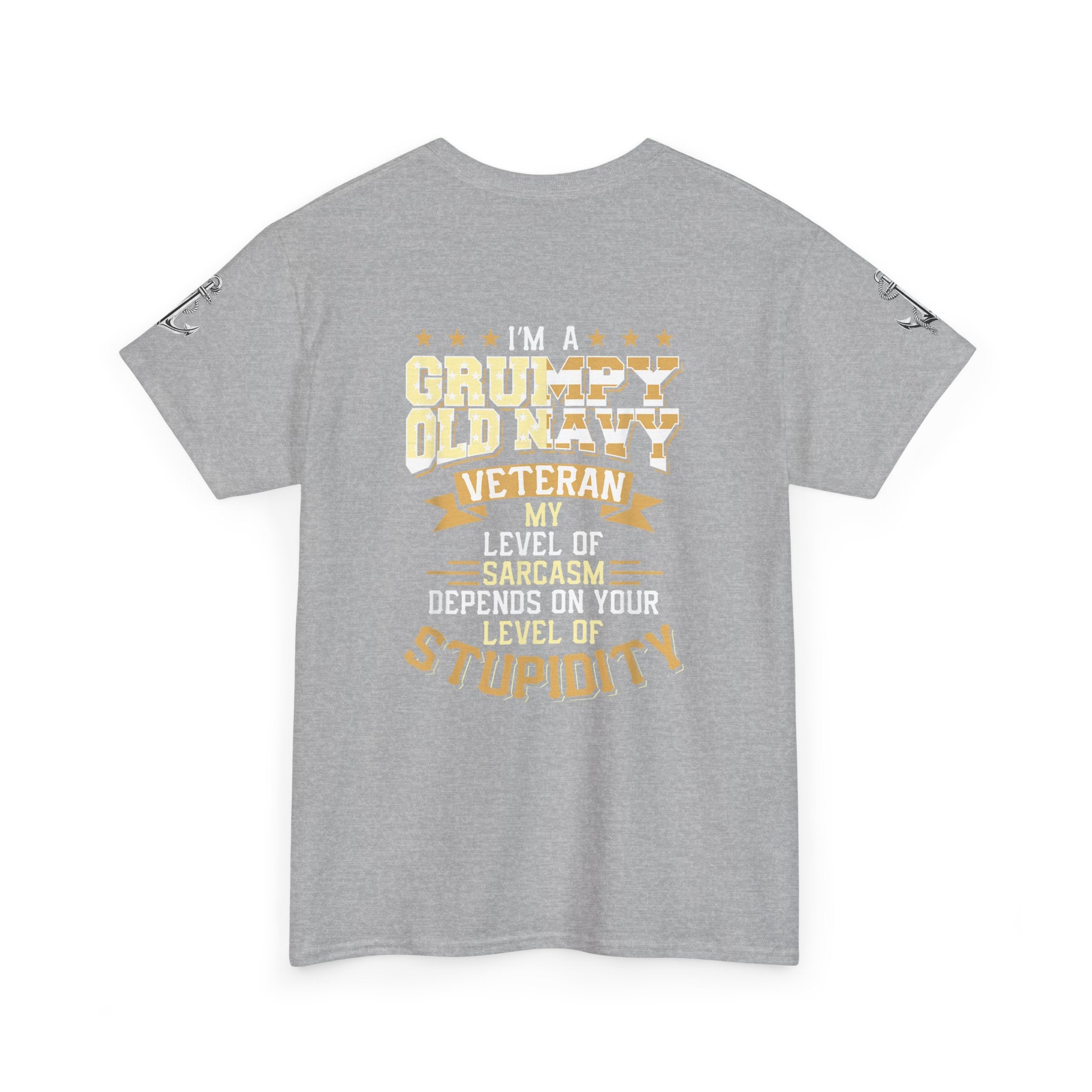 Unisex Heavy Cotton Tee⚓ “I’m A Grumpy Old Navy Veteran” Funny Veteran Shirt ⚓