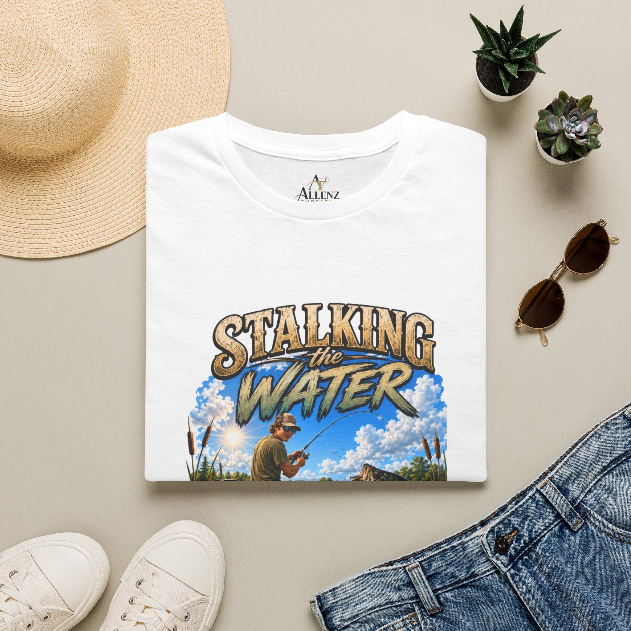 Stalking The Water Fishing Unisex Softstyle T-Shirt