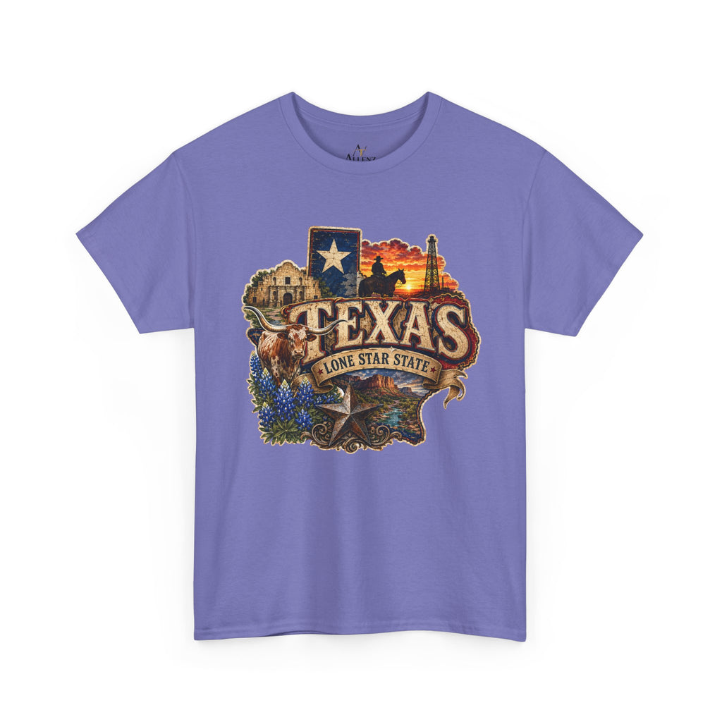Unisex Heavy Cotton Tee⭐🤠 Texas – Pride of the Lone Star State 🌵🐂