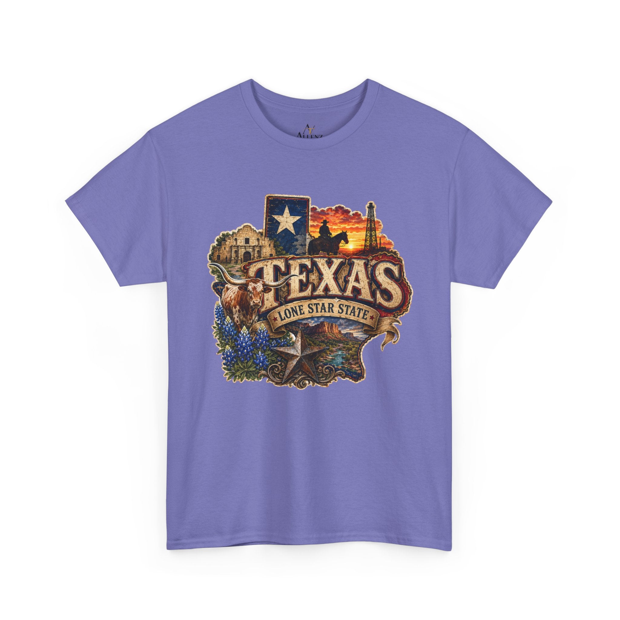 Unisex Heavy Cotton Tee⭐🤠 Texas – Pride of the Lone Star State 🌵🐂