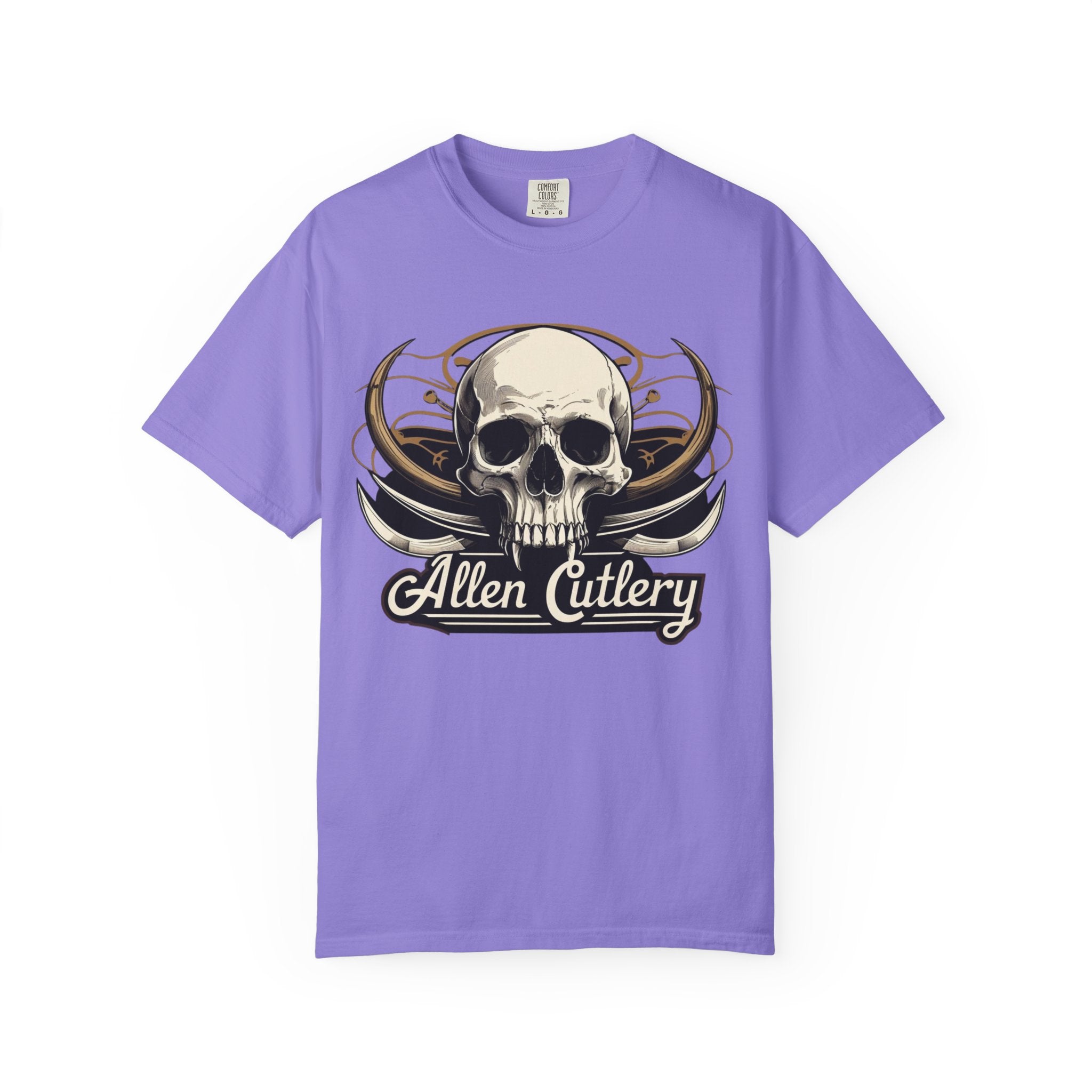 Skull Logo T-Shirt — "Allen Cutlery" Retro Gothic Tee
