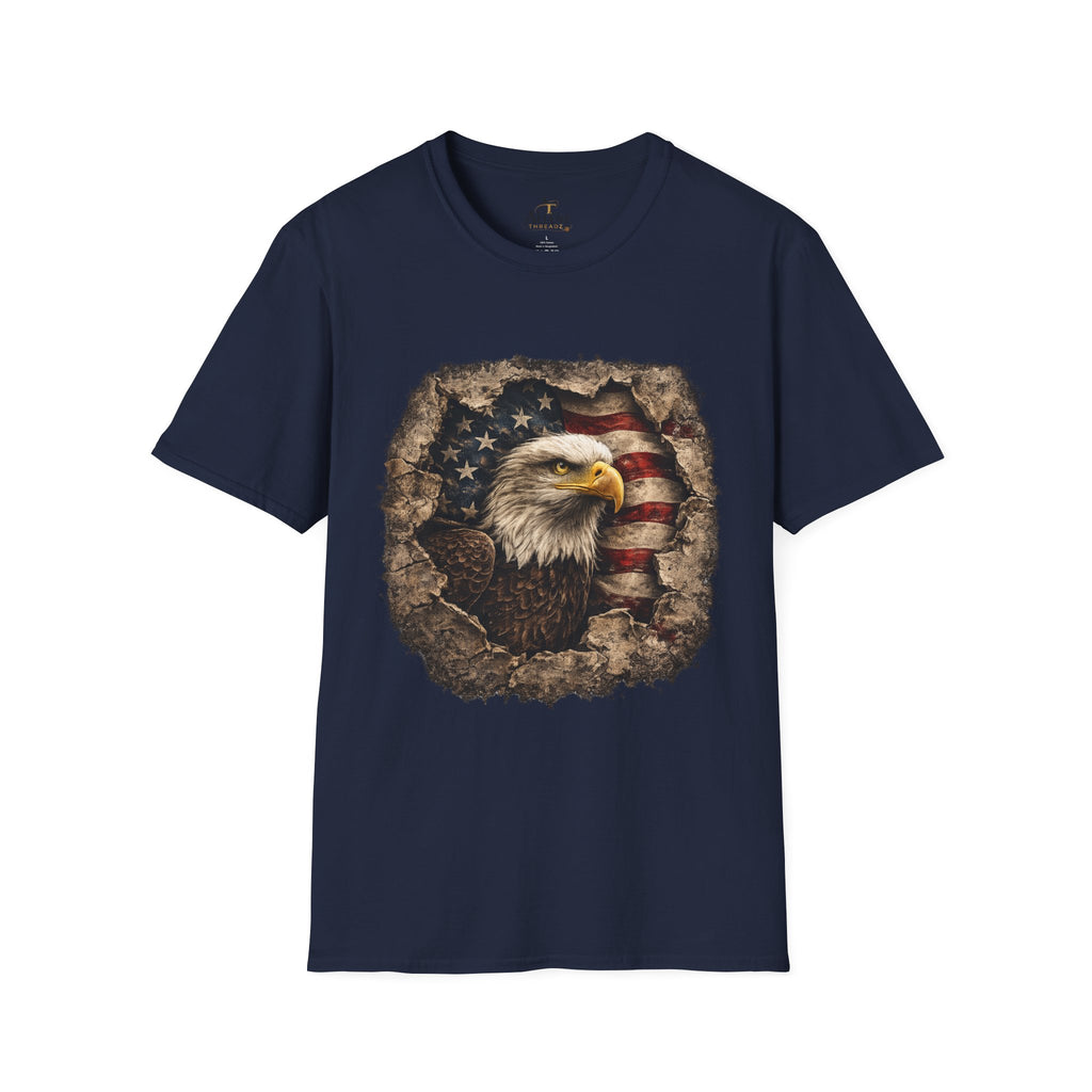 Patriotic Eagle T-Shirt — American Flag Bald Eagle Graphic