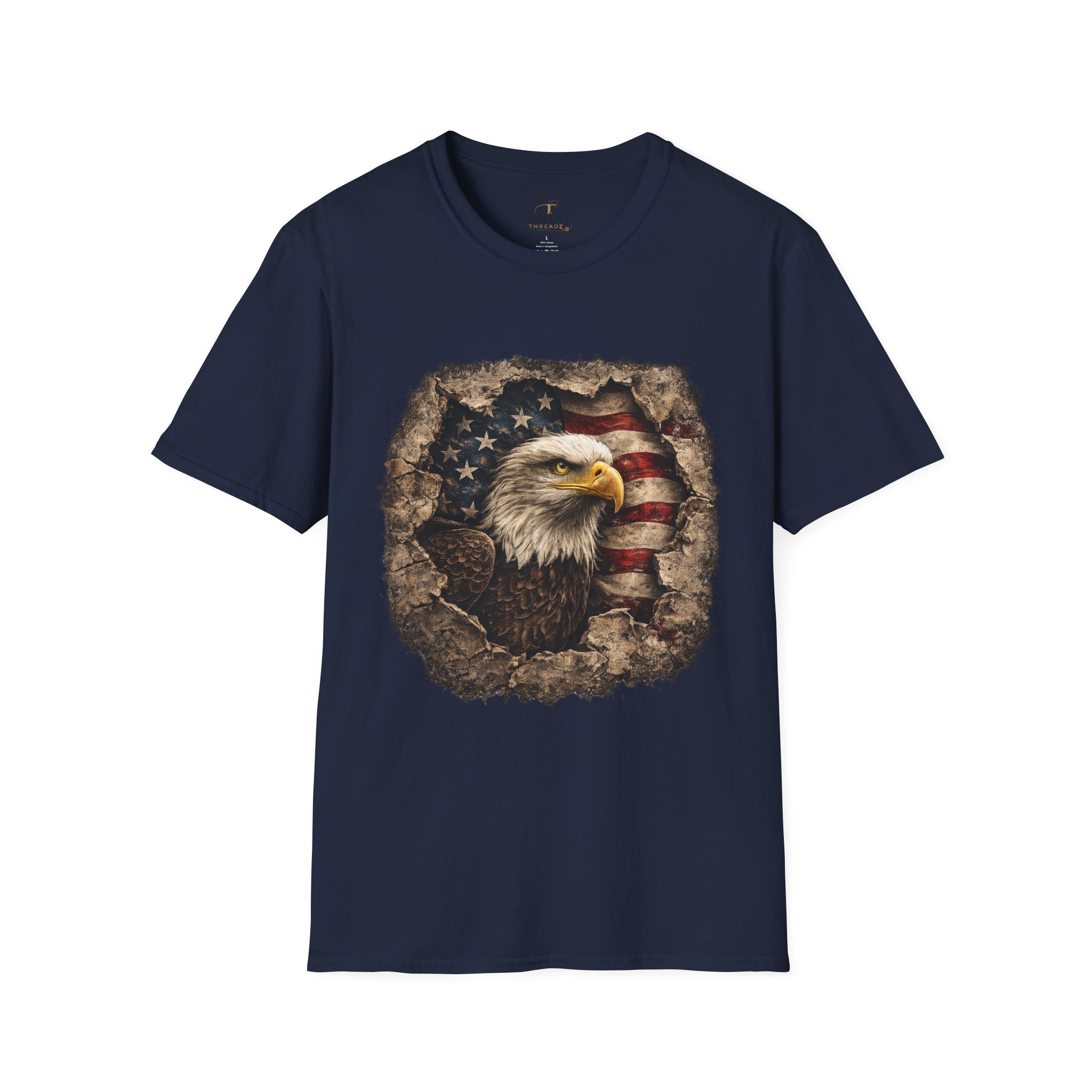Patriotic Eagle T-Shirt — American Flag Bald Eagle Graphic