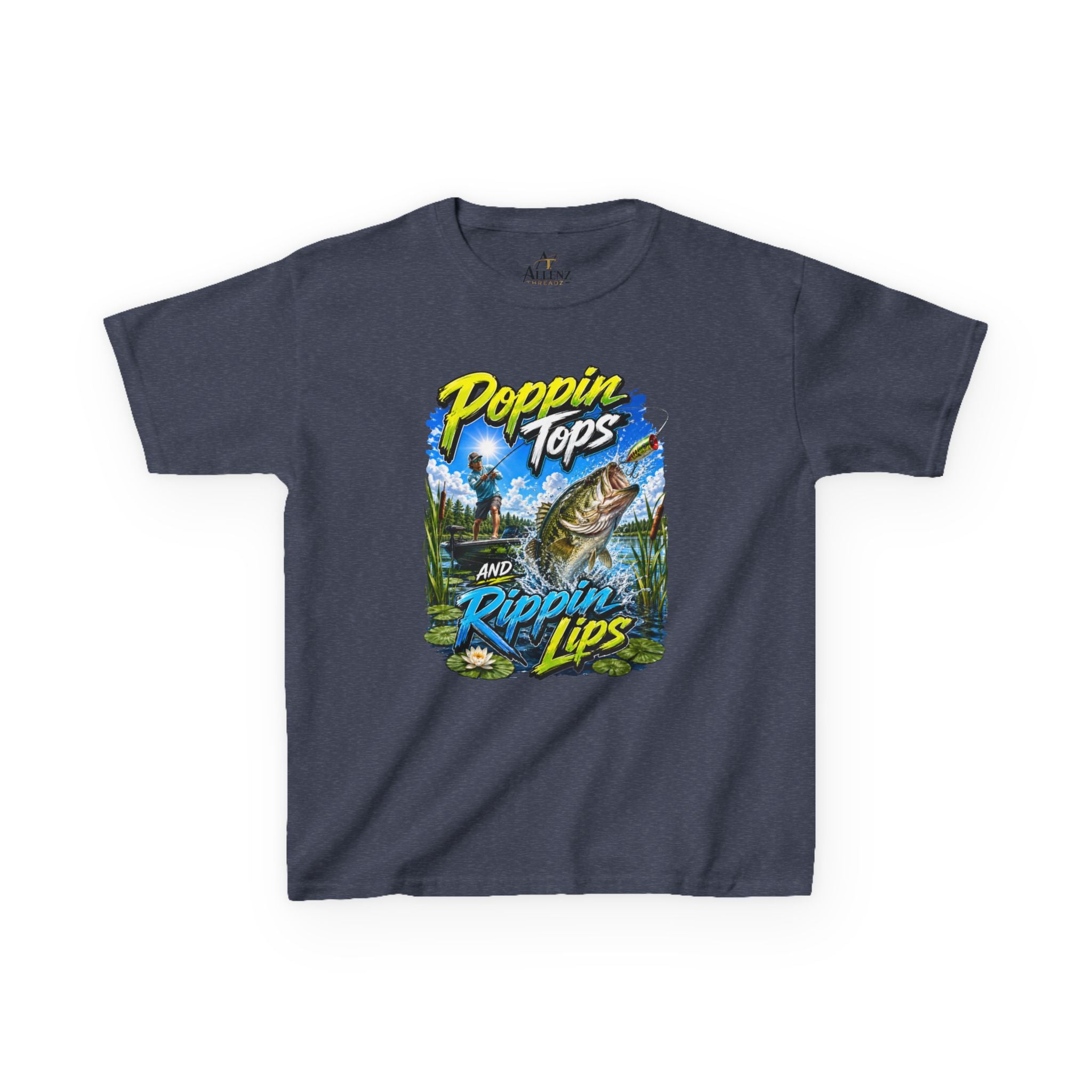 Poppin Tops Fishing Kids Heavy Cotton™ Tee