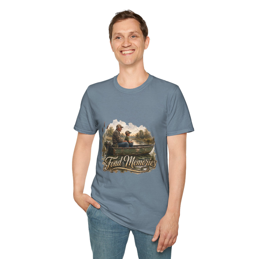 Grandpa and Grandson Fishing Unisex Softstyle T-Shirt