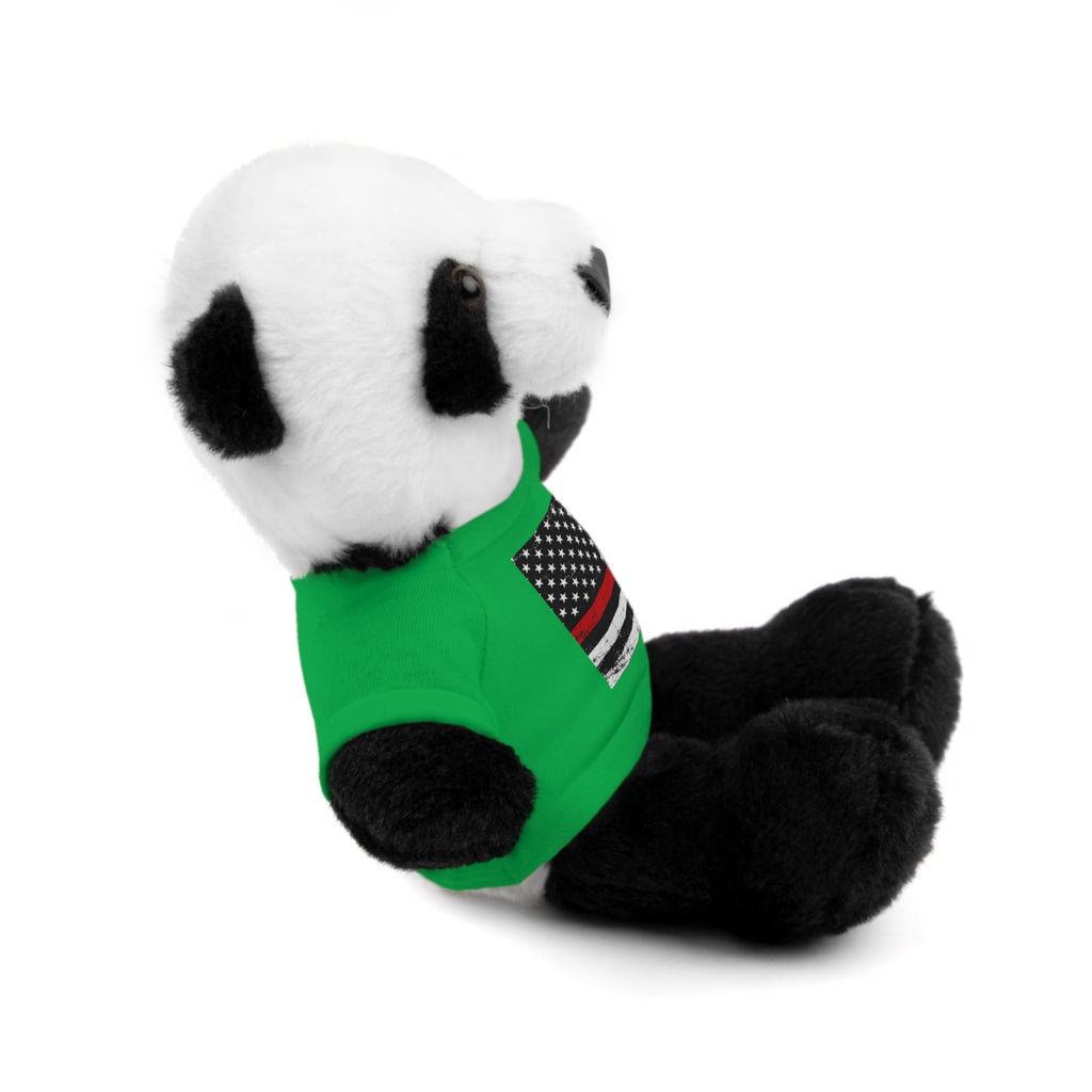 Kids Stuffed Animal with Thin Red line flag Tee