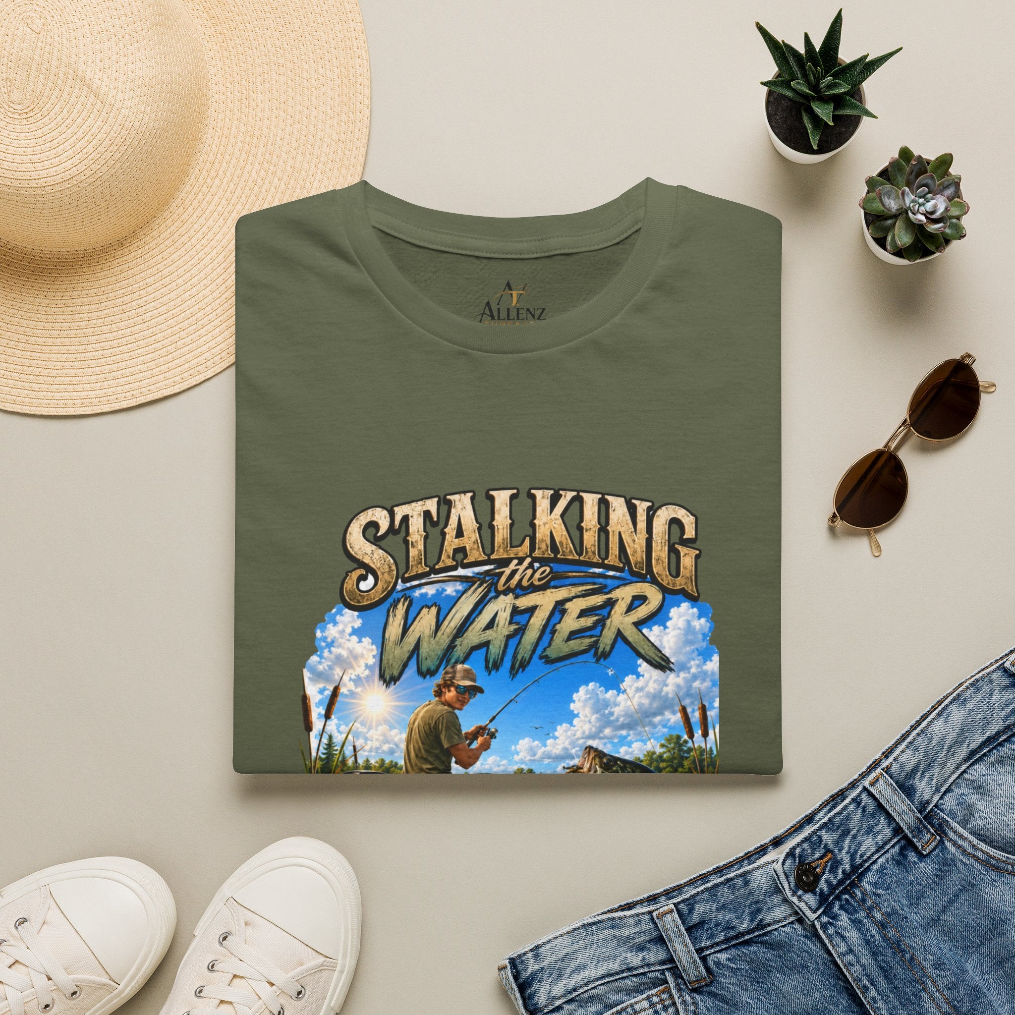 Stalking The Water Fishing Unisex Softstyle T-Shirt