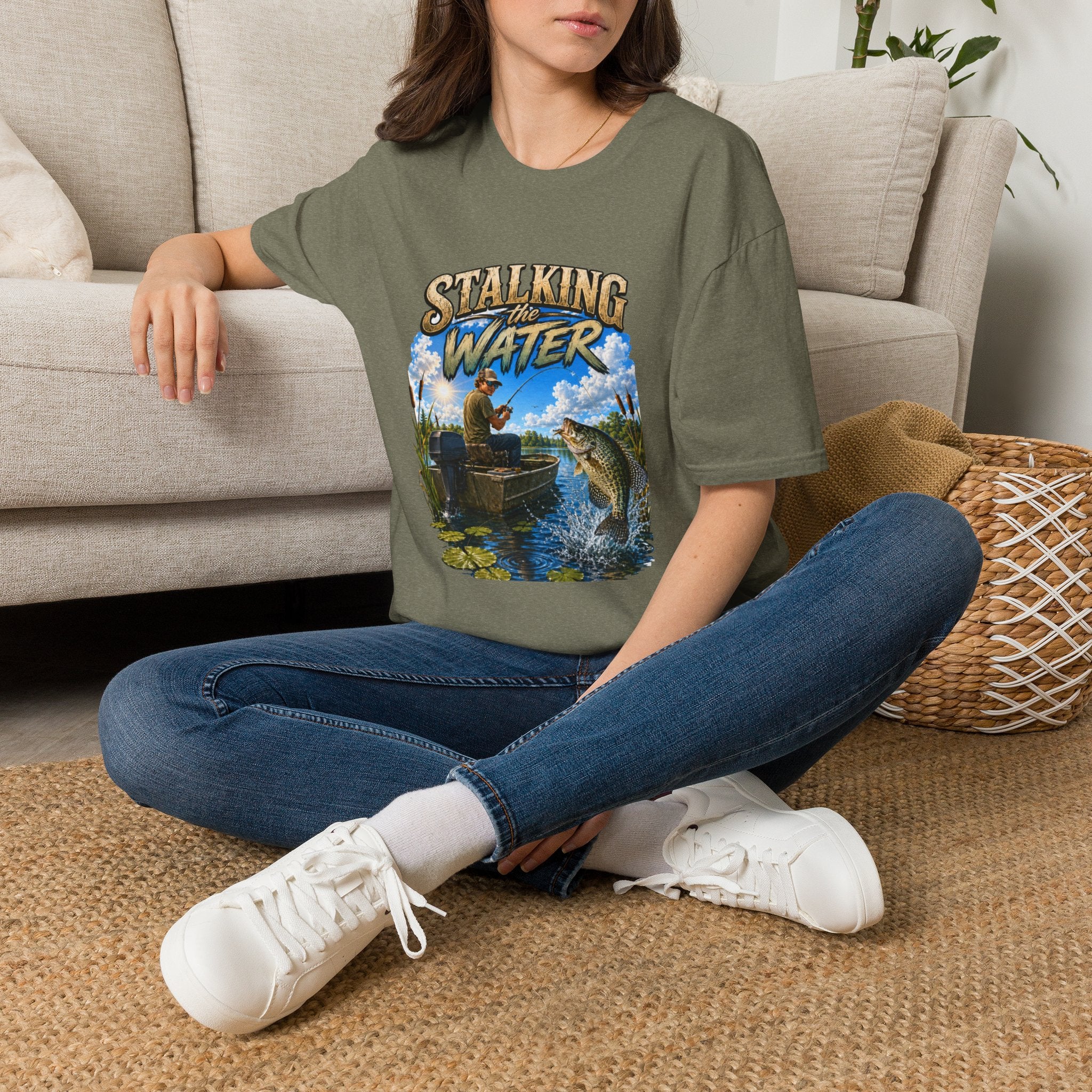 Stalking The Water Fishing Unisex Softstyle T-Shirt
