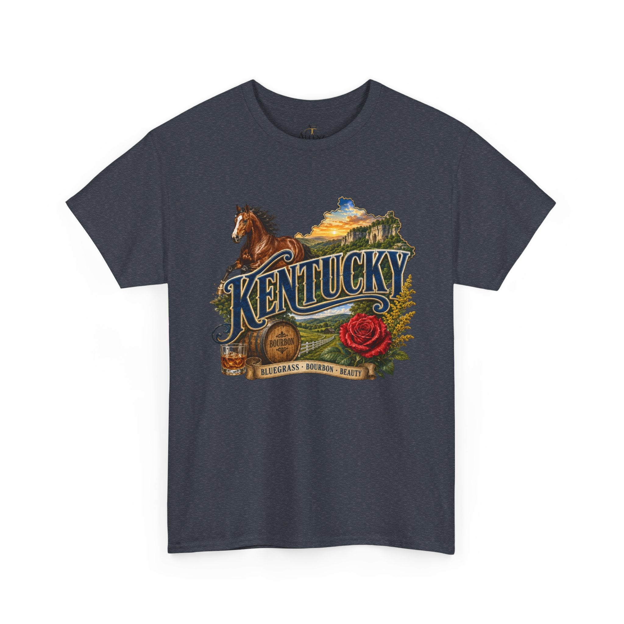 Unisex Heavy Cotton Tee 🐎 Kentucky – Bluegrass, Bourbon and Southern Beauty 🐎