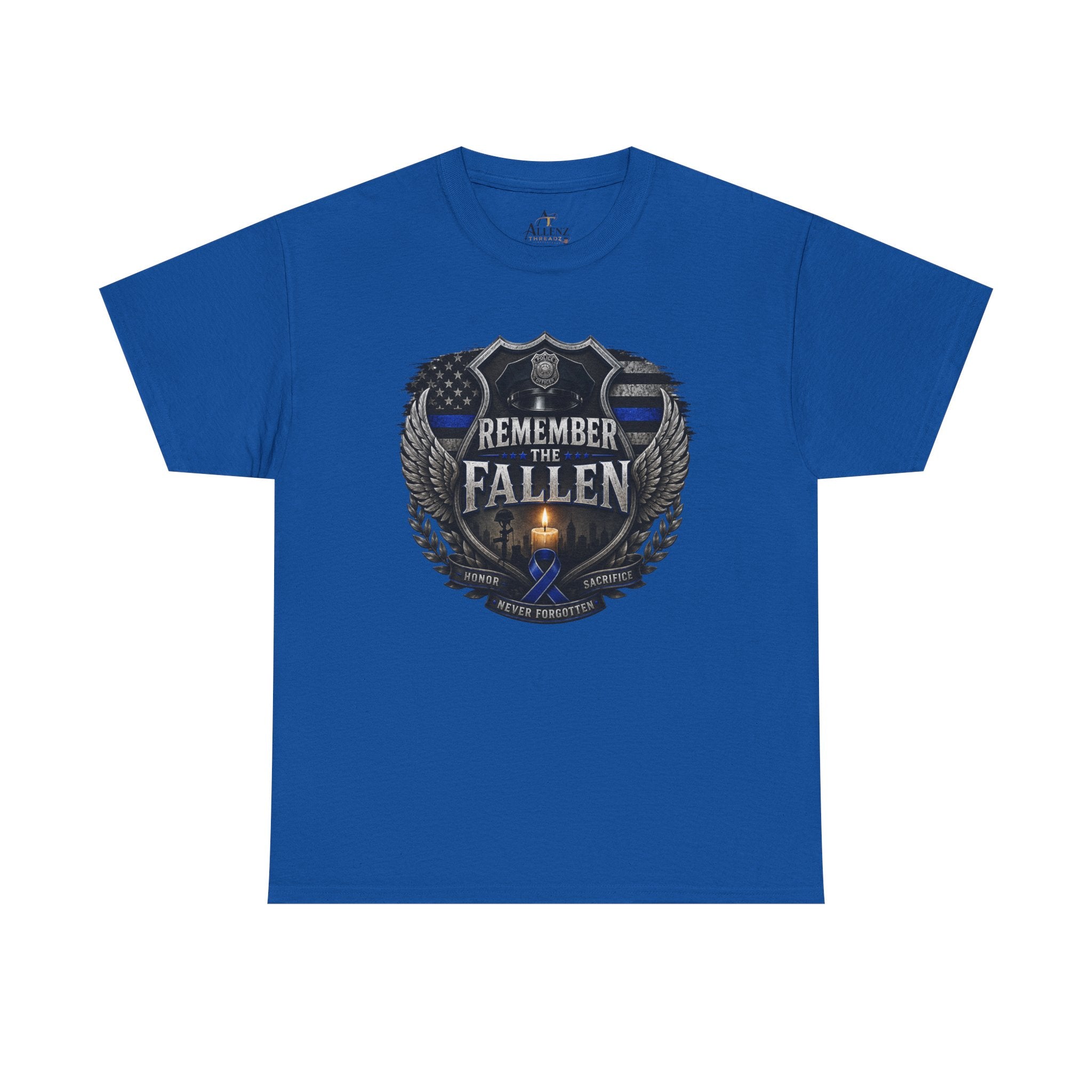 Unisex Heavy Cotton Tee Thin blue line remember the Fallen