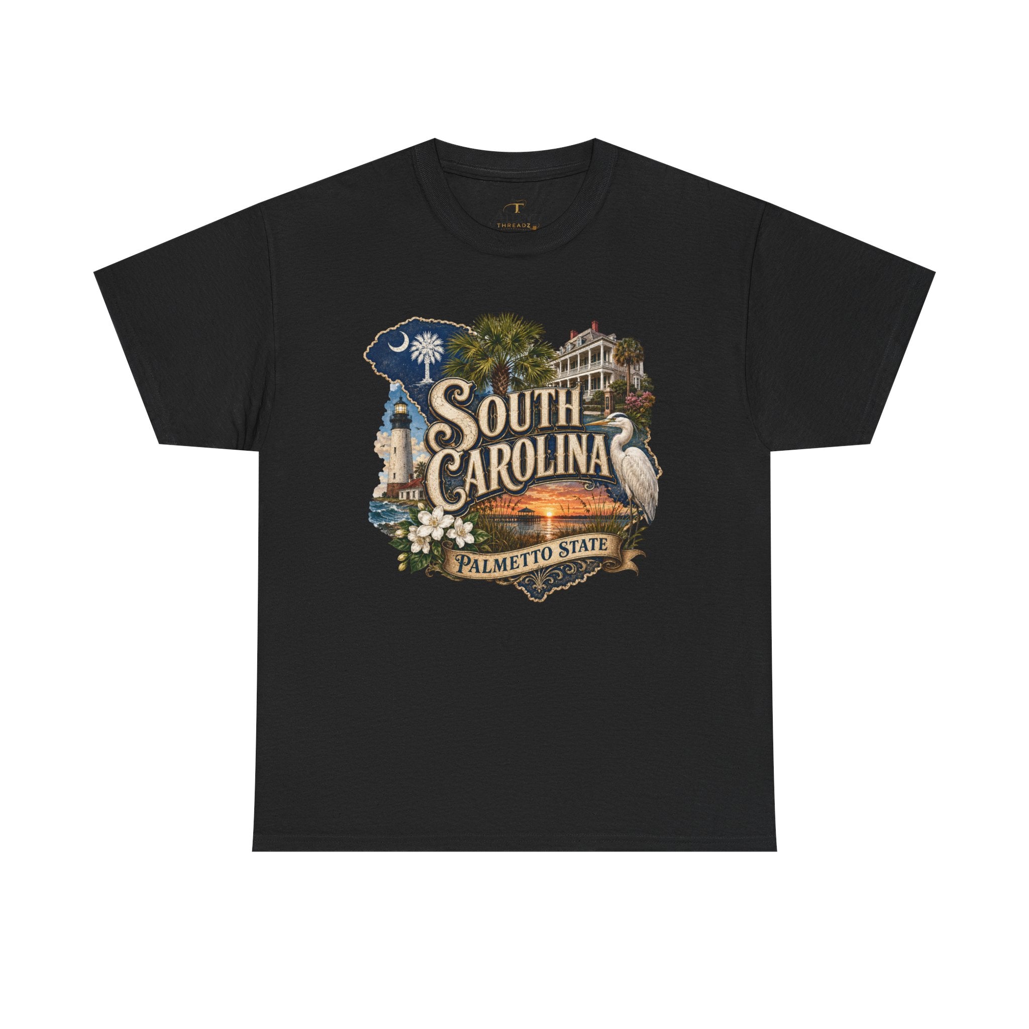 Unisex Heavy Cotton Tee🌴 South Carolina – Timeless Beauty of the Palmetto State 🌅🌊
