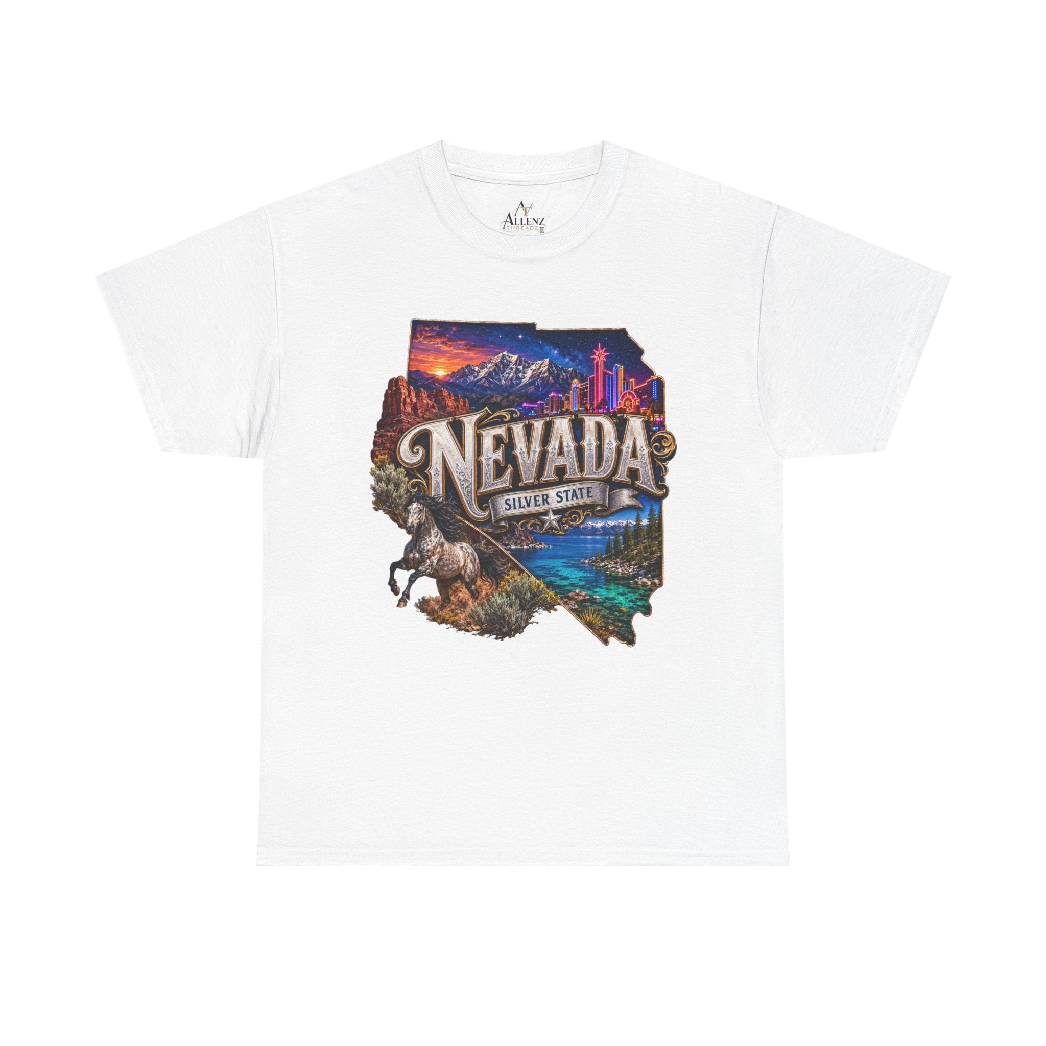 Unisex Heavy Cotton Tee🎰 Nevada – Desert Nights and Silver State Lights 🌵✨