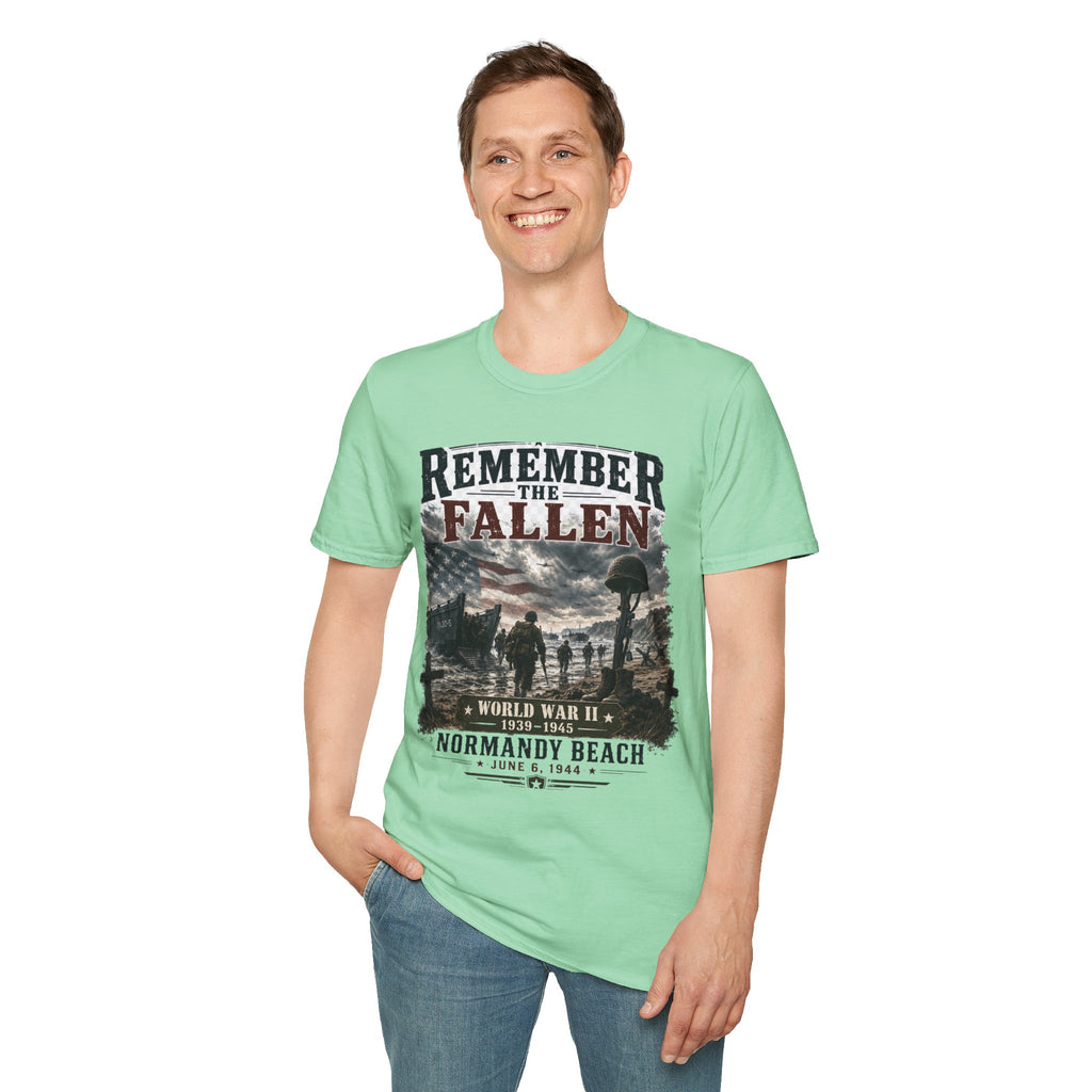 Remember the Fallen T-Shirt — Normandy Beach WWII Memorial Tee