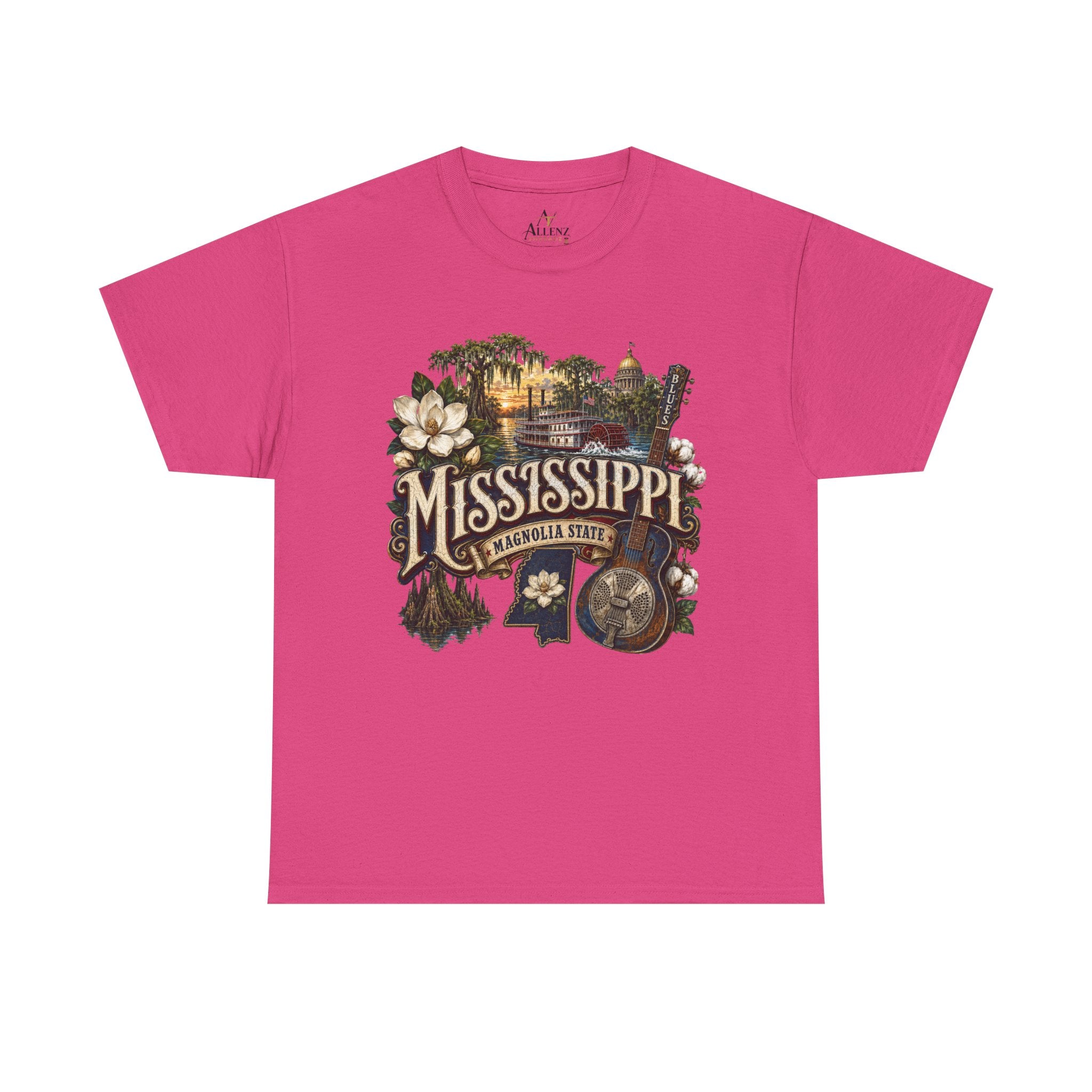 Unisex Heavy Cotton Tee🎸 Mississippi – Southern Soul and Magnolia State Pride 🎸