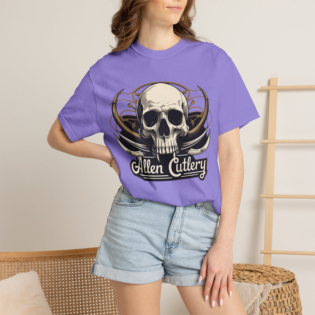 Skull Logo T-Shirt — "Allen Cutlery" Retro Gothic Tee